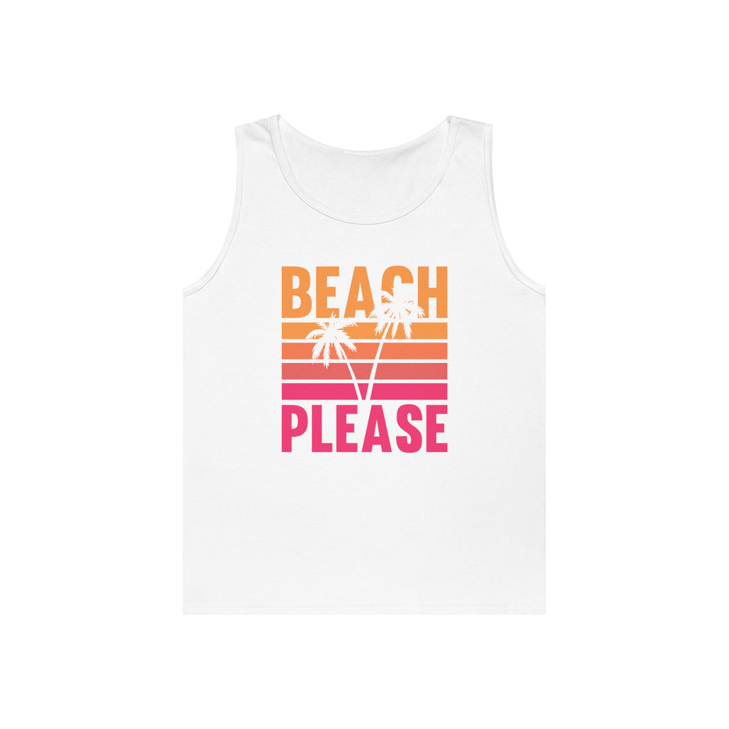 Beach Please Tank Top, Summer Apparel, Unisex Summer Wear, Vacation Style, Gift for Beach Lovers, Pool Party Outfit