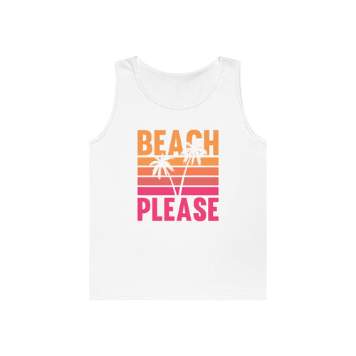 Beach Please Tank Top, Summer Apparel, Unisex Summer Wear, Vacation Style, Gift for Beach Lovers, Pool Party Outfit