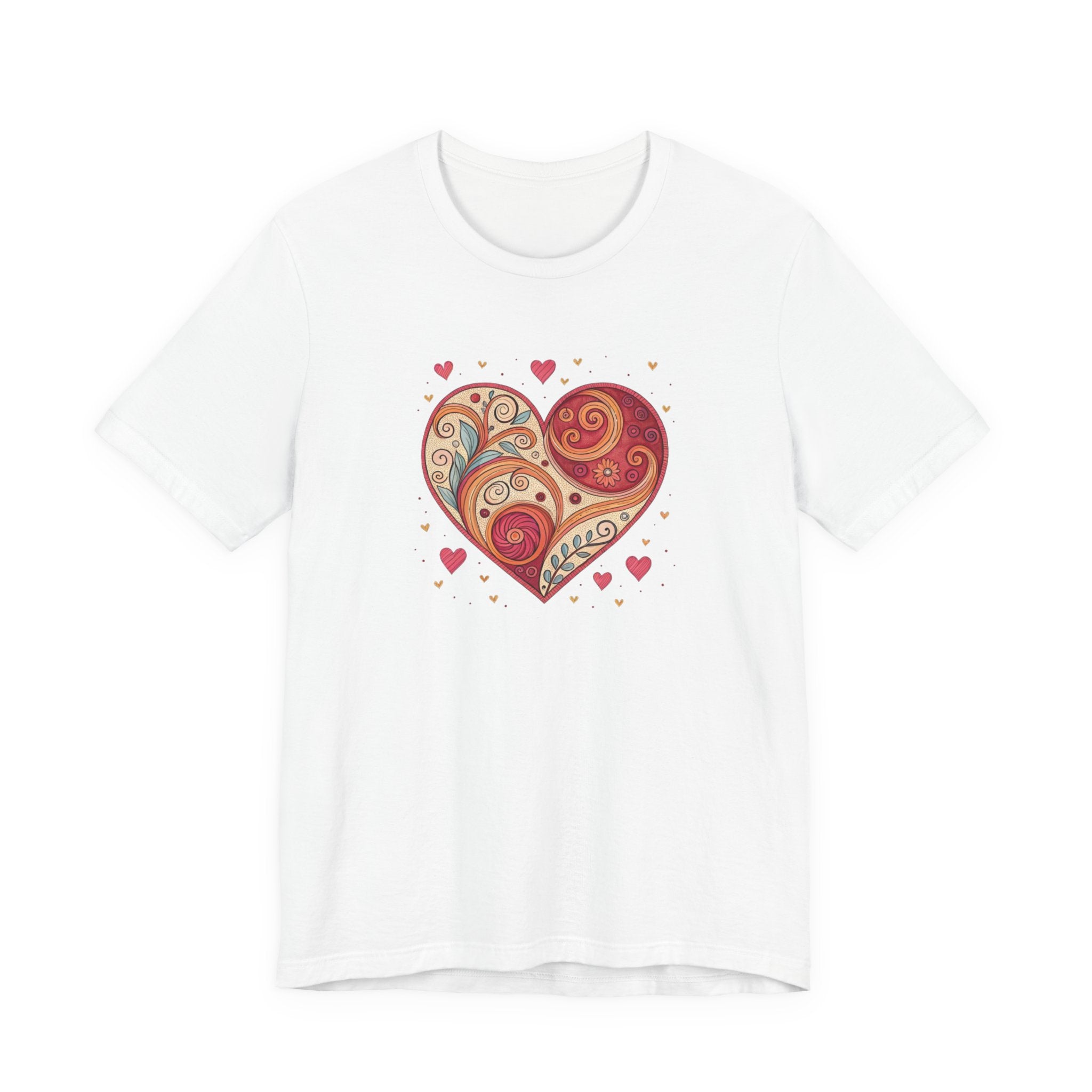 Heart Paisley T-Shirt — Boho Floral Love Tee for Valentine’s Day