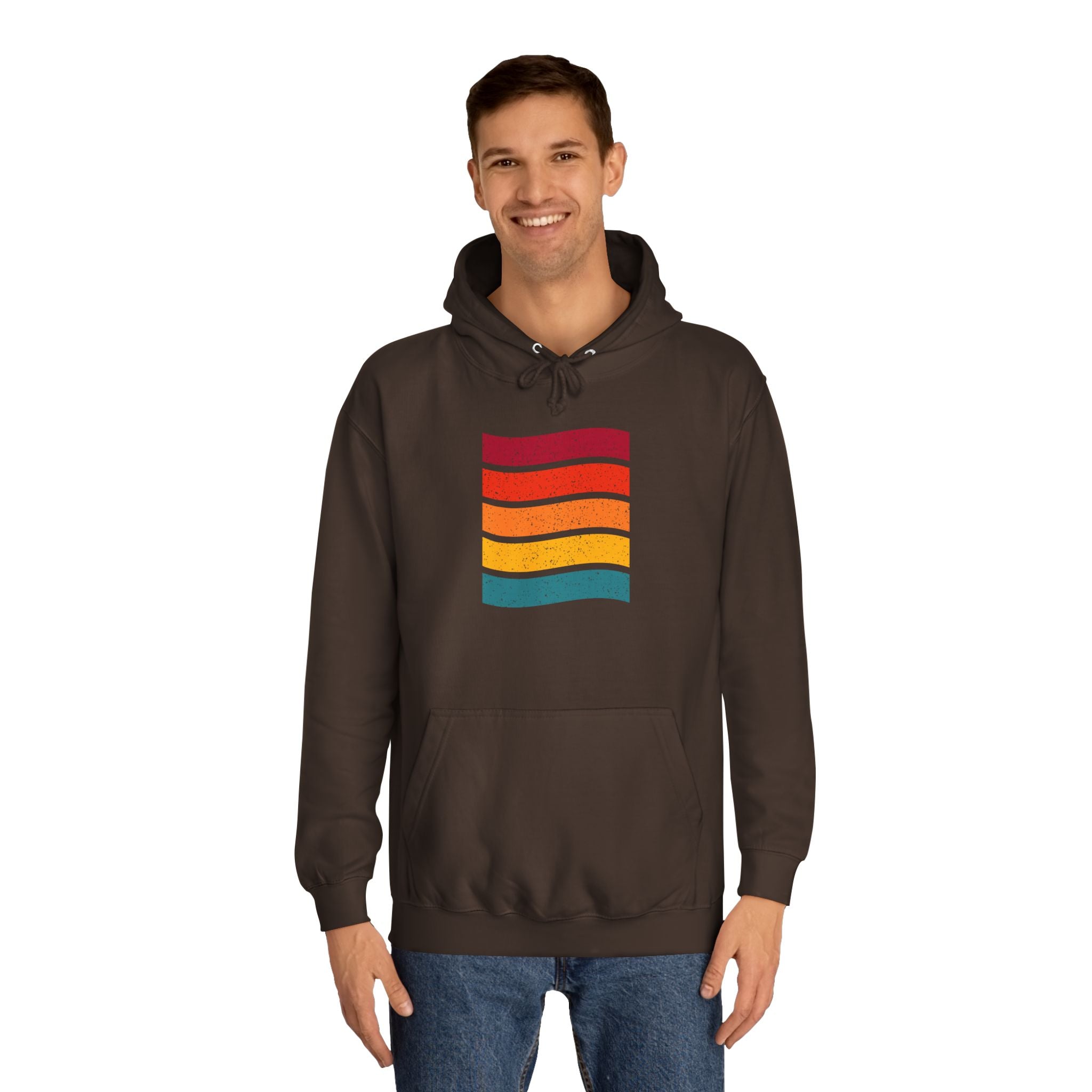 Colorful Stripe Unisex College Hoodie | Cozy Casualwear, Gifts for Students, Fall Fashion, College Events, Lounge Wear