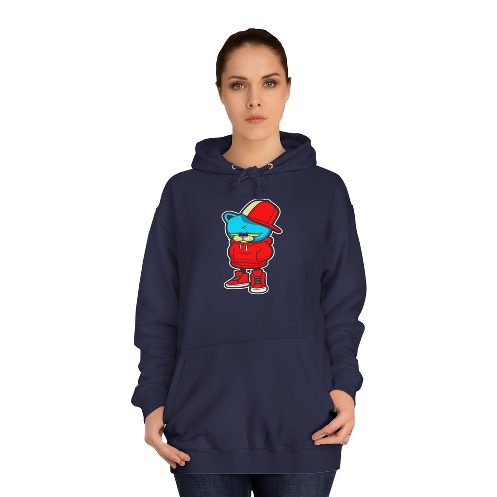 Trendy Cartoon Cat Hoodie | Unisex Streetwear, College Apparel, Graphic Hooded Sweatshirt, Cute Gift for Him or Her