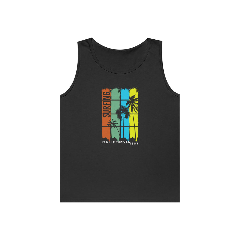 Surf Vibe Unisex Heavy Cotton Tank Top - Perfect for Summer, Beach Days, Relaxation, Surfing, Pool Parties, Vacation Wear