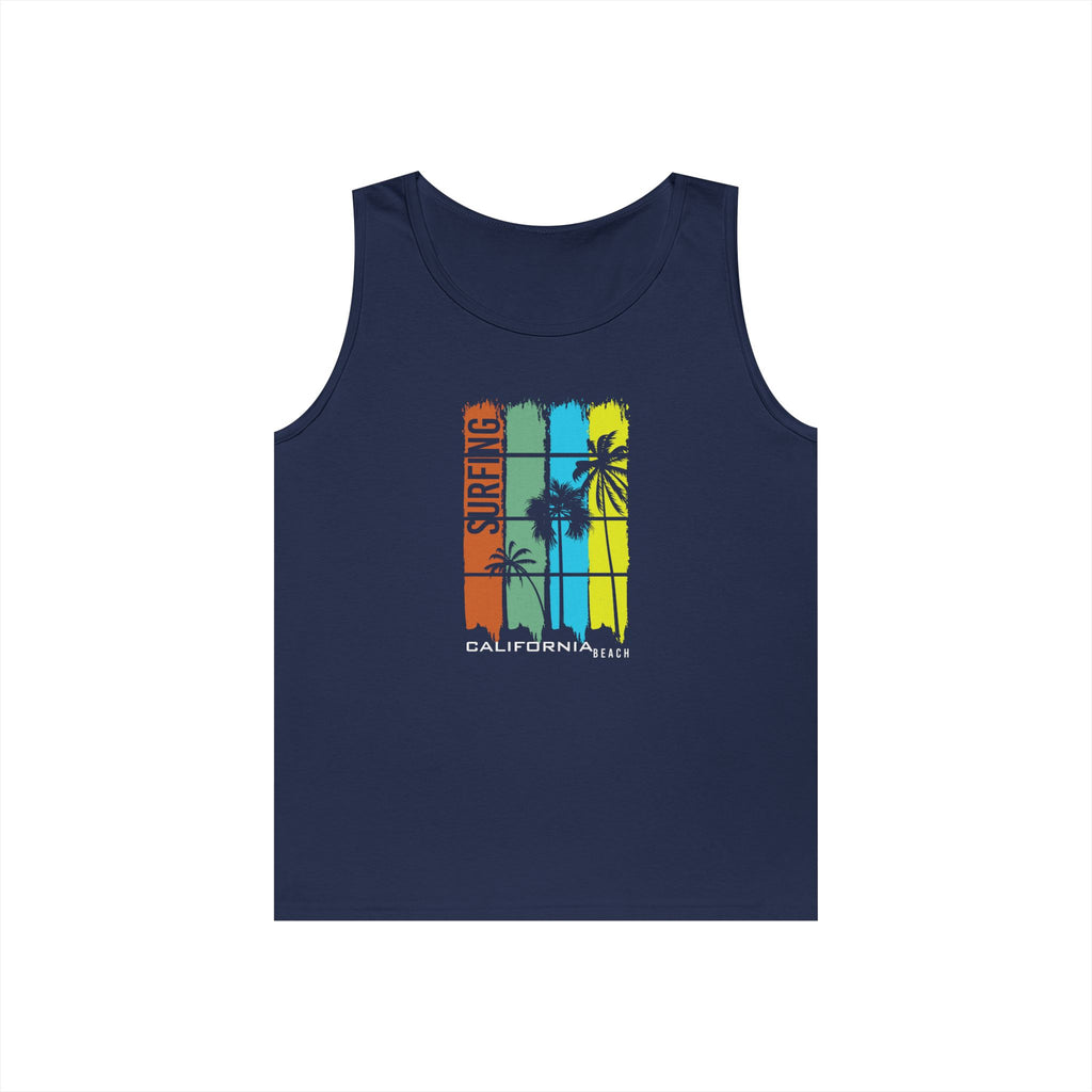 Surf Vibe Unisex Heavy Cotton Tank Top - Perfect for Summer, Beach Days, Relaxation, Surfing, Pool Parties, Vacation Wear