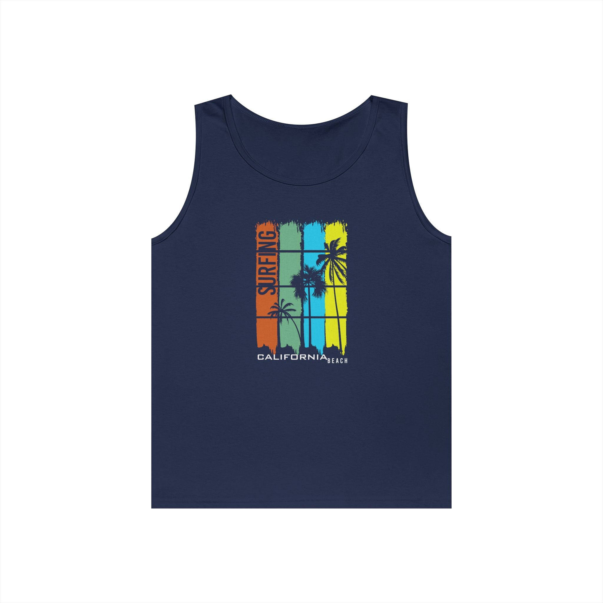 Surf Vibe Unisex Heavy Cotton Tank Top - Perfect for Summer, Beach Days, Relaxation, Surfing, Pool Parties, Vacation Wear