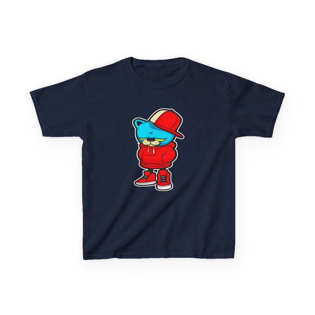 Cool Cartoon Bear Kids Tee, Trendy Youth T-Shirt, Hipster Gift, Cartoon Character Apparel, Streetwear for Kids