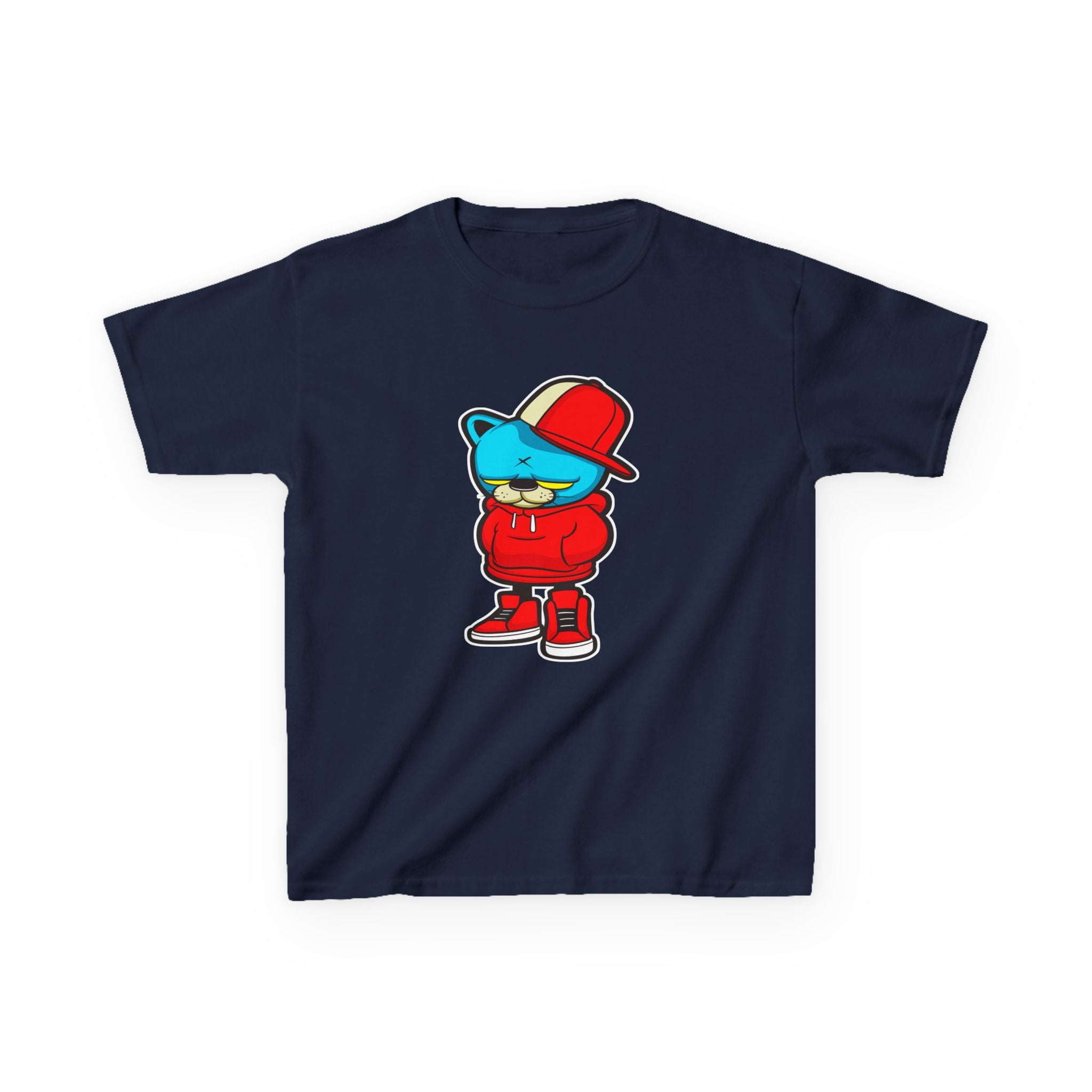 Cool Cartoon Bear Kids Tee, Trendy Youth T-Shirt, Hipster Gift, Cartoon Character Apparel, Streetwear for Kids