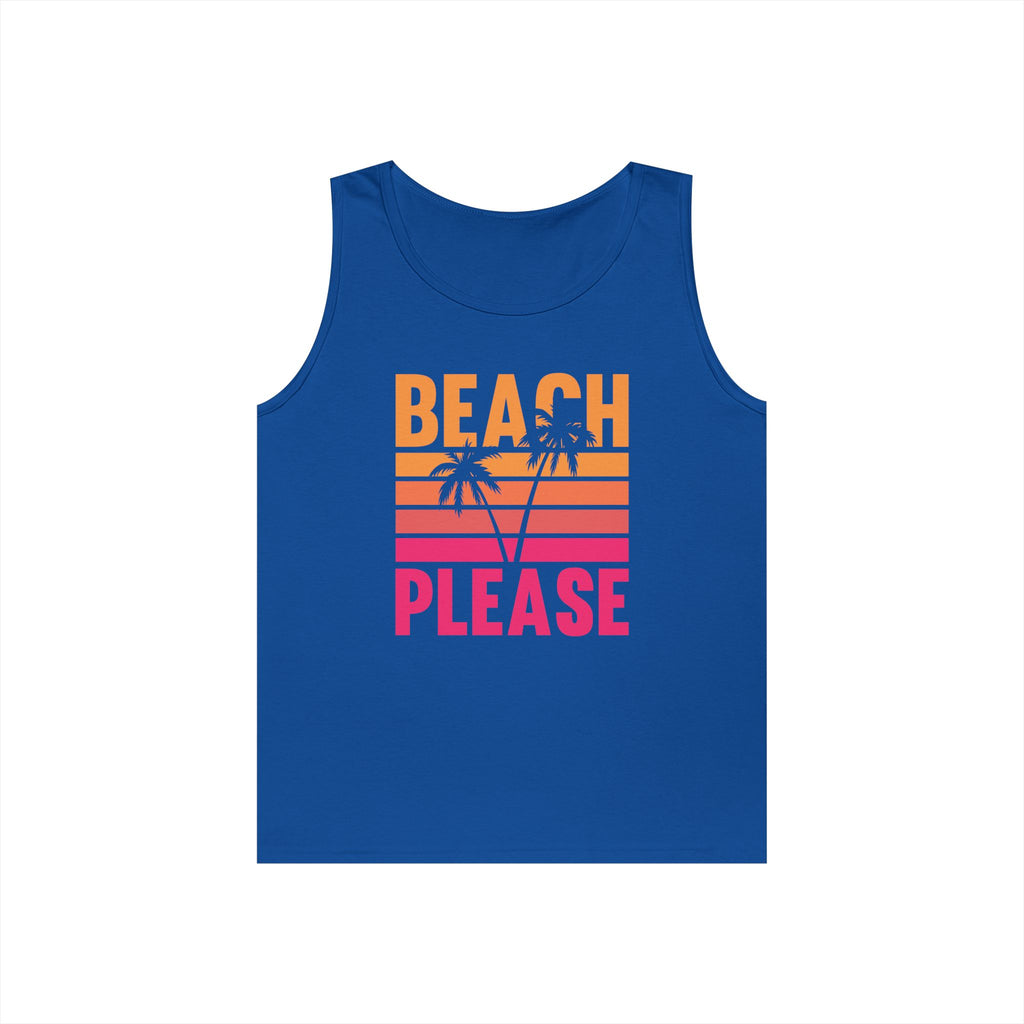 Beach Please Tank Top, Summer Apparel, Unisex Summer Wear, Vacation Style, Gift for Beach Lovers, Pool Party Outfit