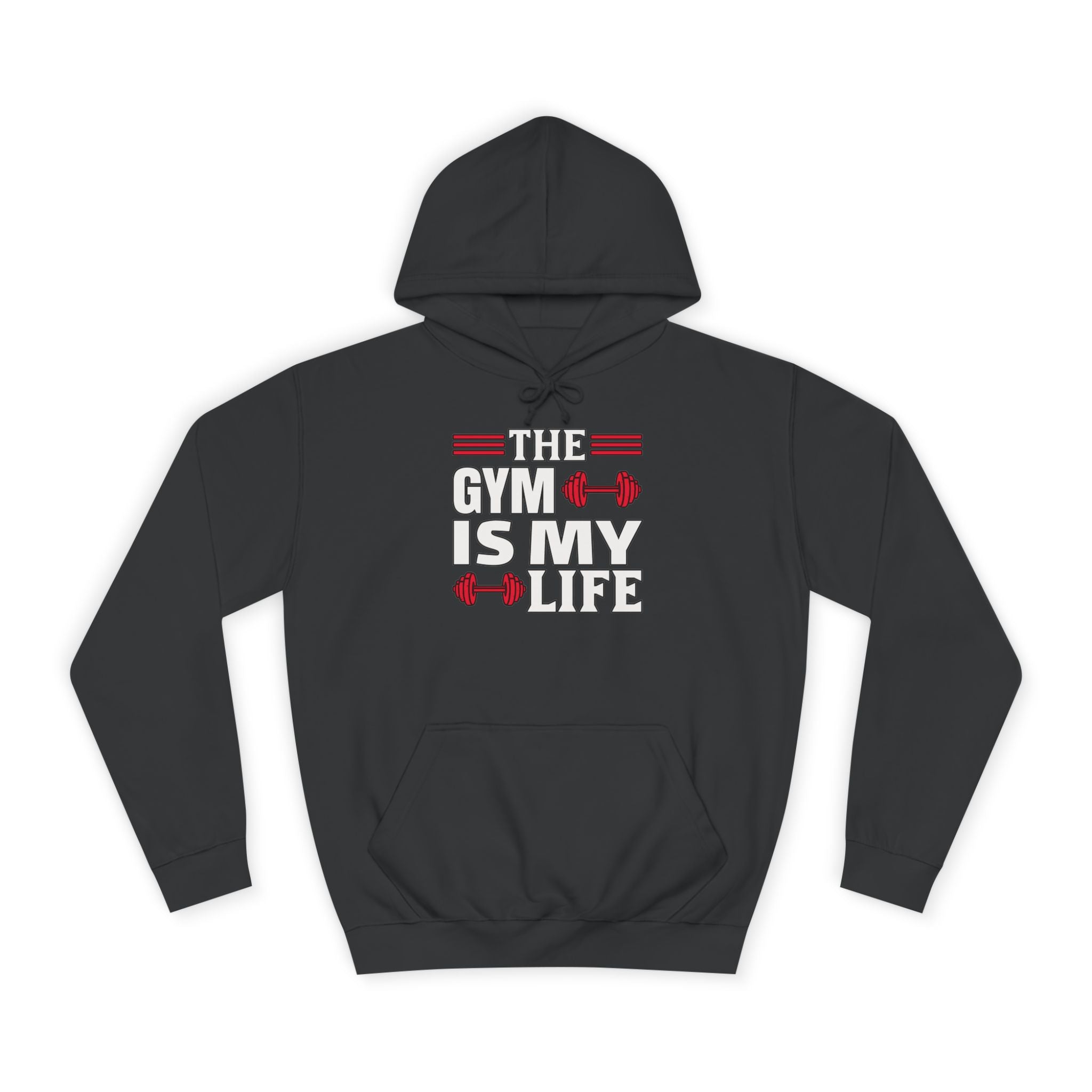 Gym Life Unisex Hoodie, Workout Sweatshirt, Fitness Apparel, Gift for Gym Lovers, College Casual Wear