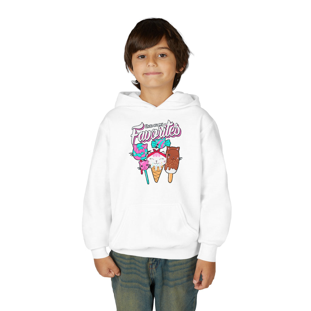 Cute Ice Cream Favorites Youth Hoodie, Summer Apparel, Kids Sweatshirt, Birthday Gift, Cartoon Ice Cream Design