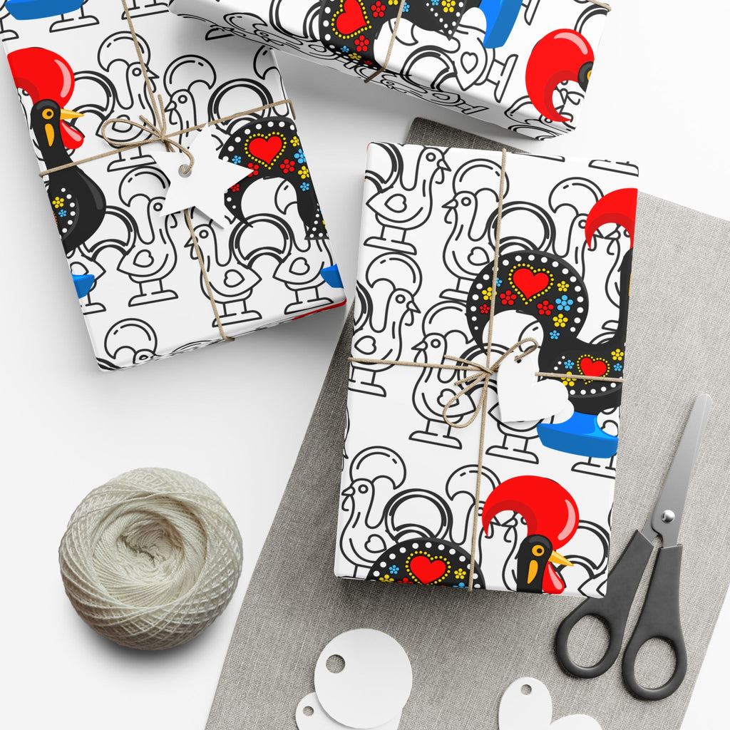 Festive Barcelos Rooster Gift Wrap Papers - Stylish and Playful Wrapping for All Occasions