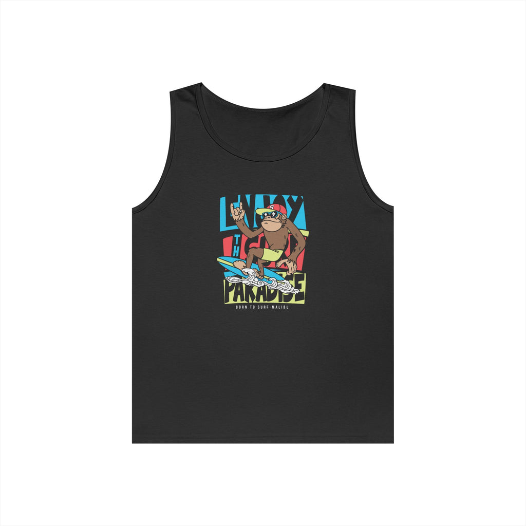 Lucky Paradise Unisex Heavy Cotton Tank Top, Summer Vibes Shirt, Fun Graphic Tee, Casual Wear, Beach Day Outfit, Gift for Him/Her