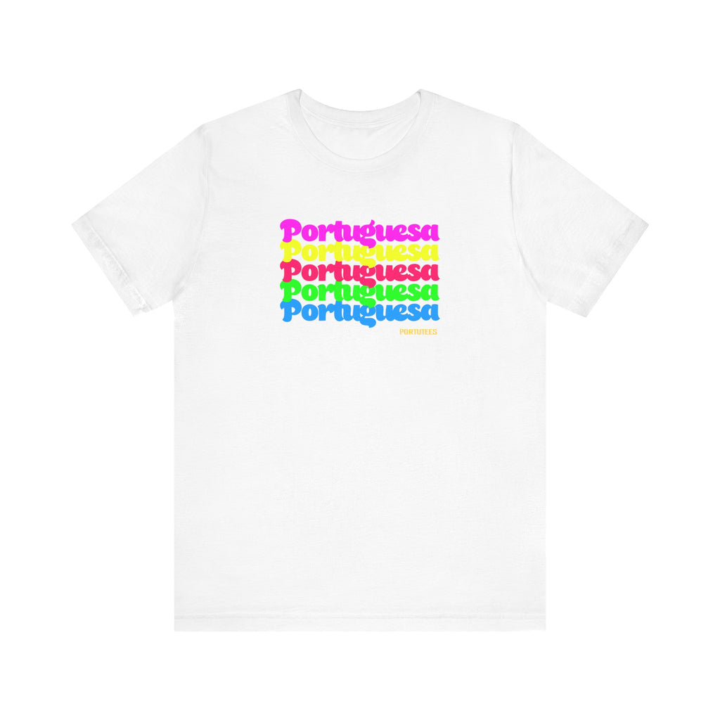 Portuguese Retro Rainbow Tee — "Portuguesa" Graphic T-Shirt