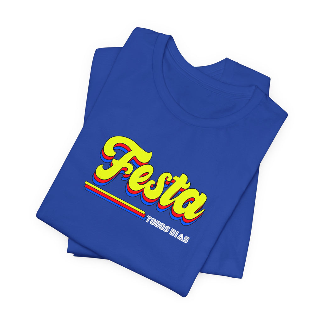 Festa Retro Stripe Tee — "Festa" Graphic T-Shirt