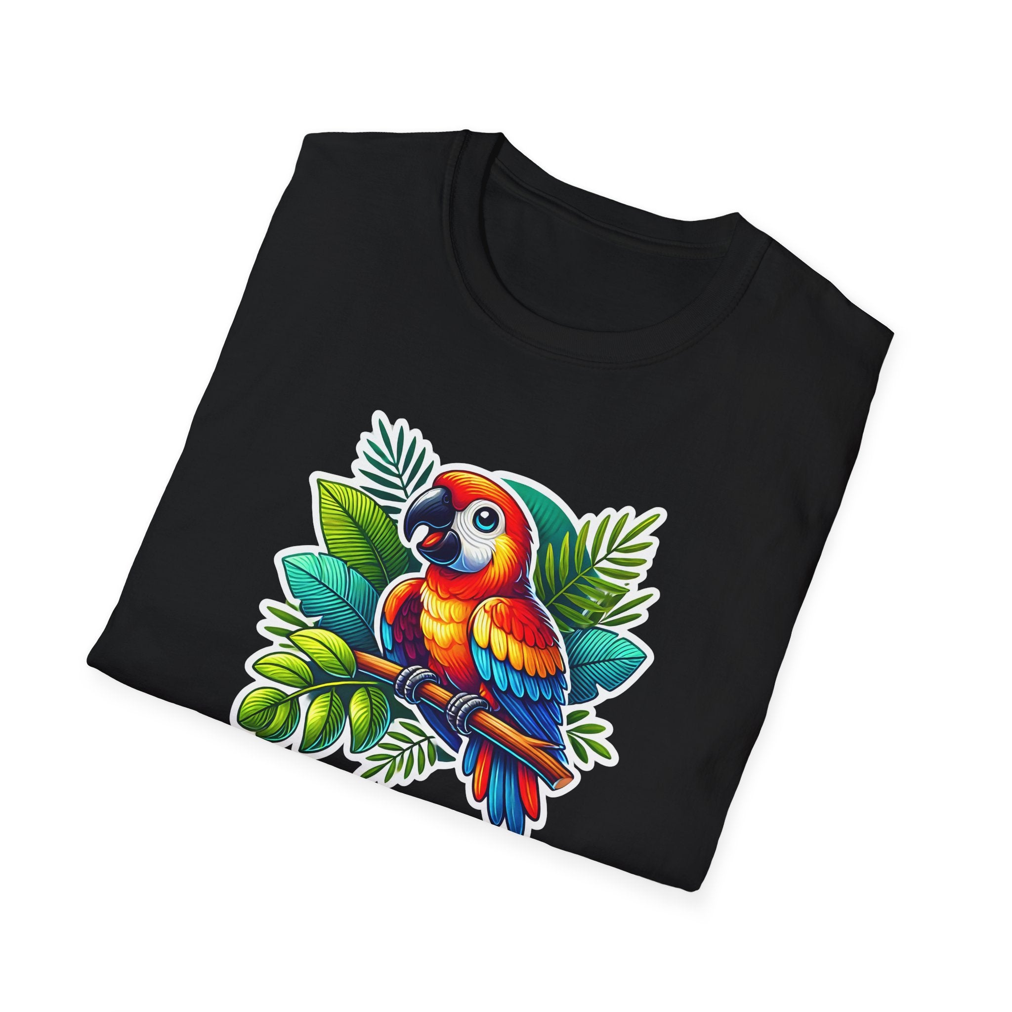 Tropical Parrot T-Shirt, Vibrant Animal Tee, Summer Style, Eco-Friendly Apparel, Perfect Gift for Nature Lovers, Casual Wardrobe Staple