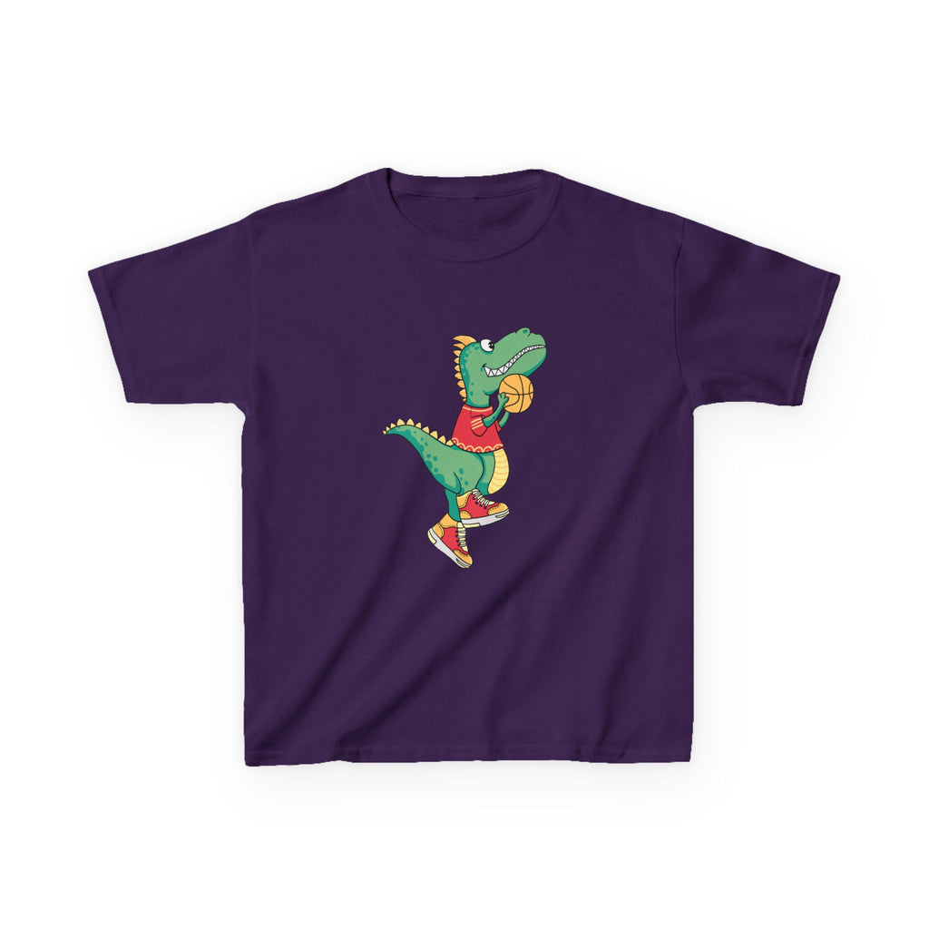Dinosaur Basketball Kids Tee Fun Graphic Tee for Boys & Girls, Perfect for Birthdays, Playdates, Sports Events, Summer