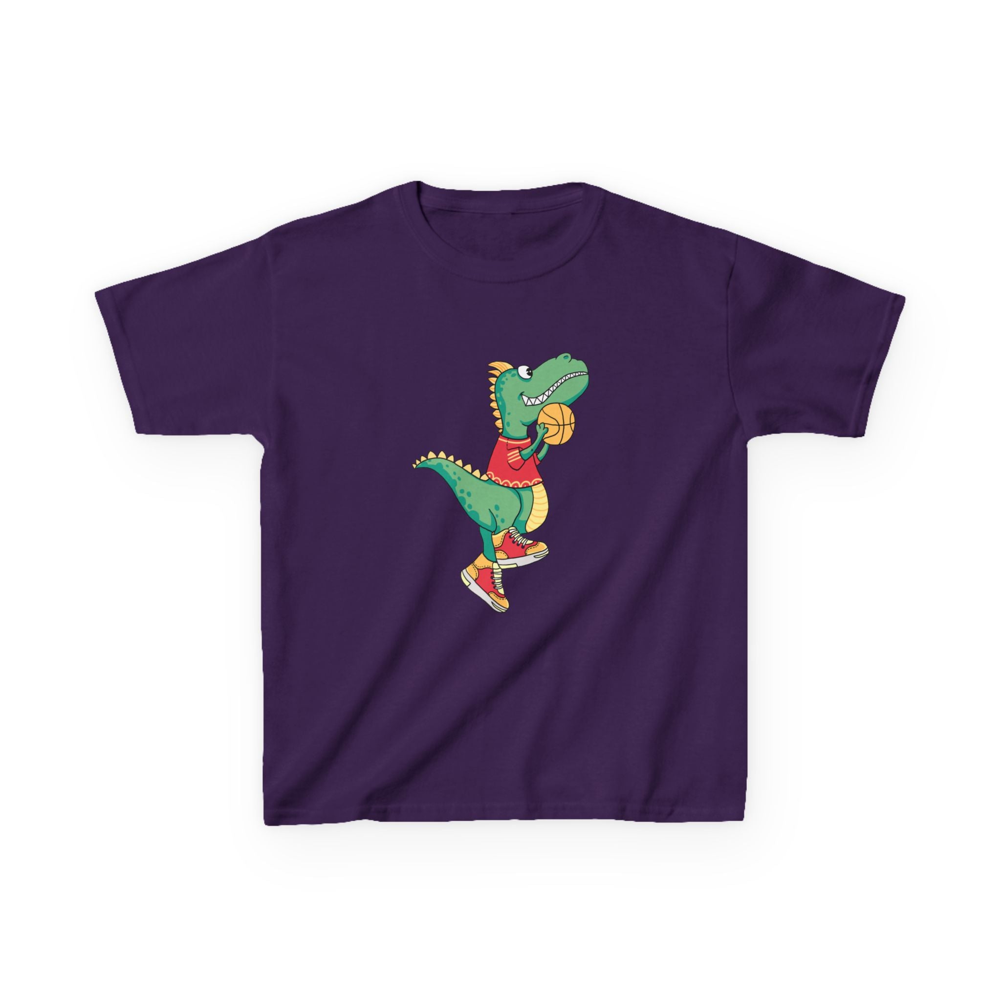 Dinosaur Basketball Kids Tee Fun Graphic Tee for Boys & Girls, Perfect for Birthdays, Playdates, Sports Events, Summer