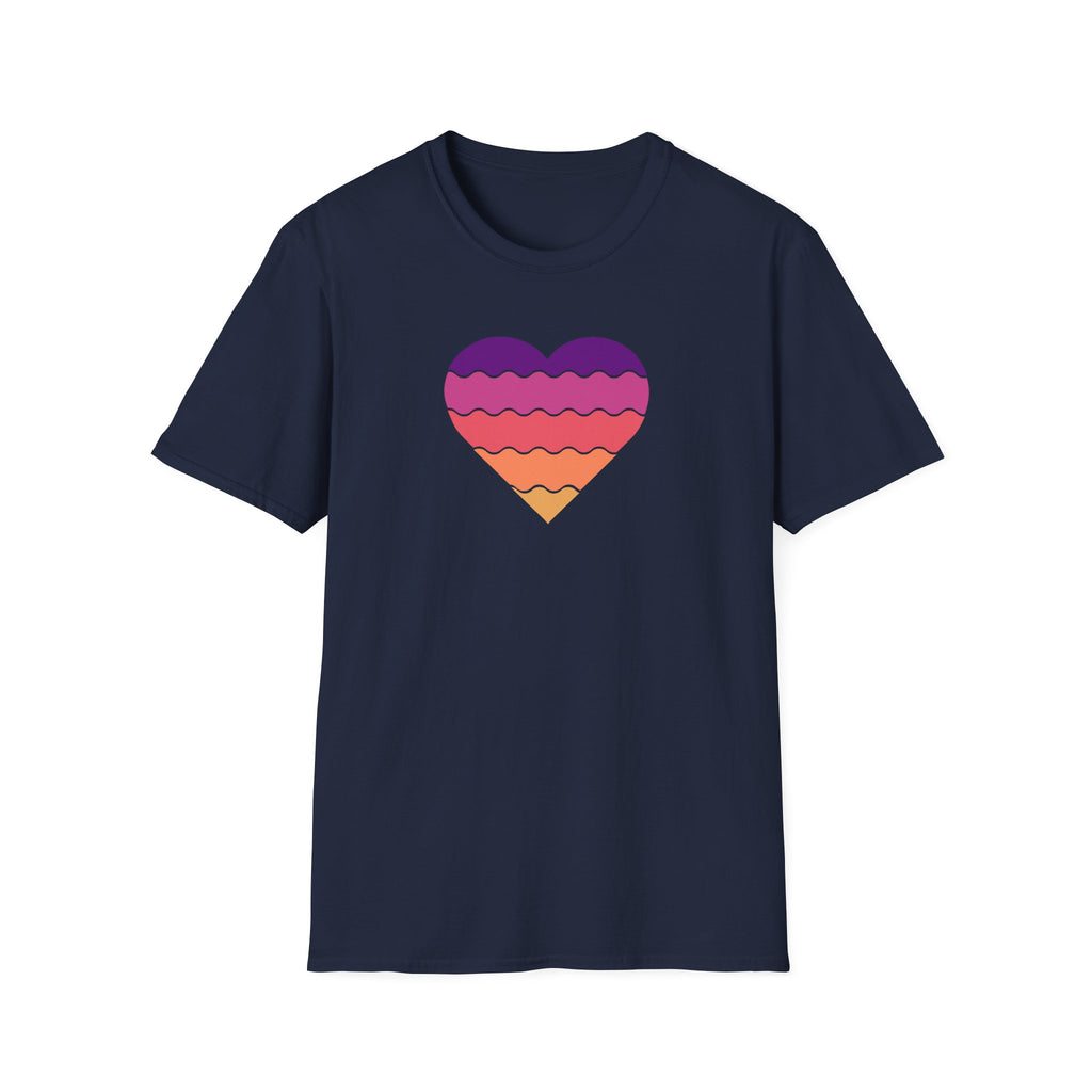 Gradient Heart Unisex Softstyle T-Shirt - Perfect for Summer, Casual Wear, Gift for Friends, Valentine's Day, Beach Days, Love