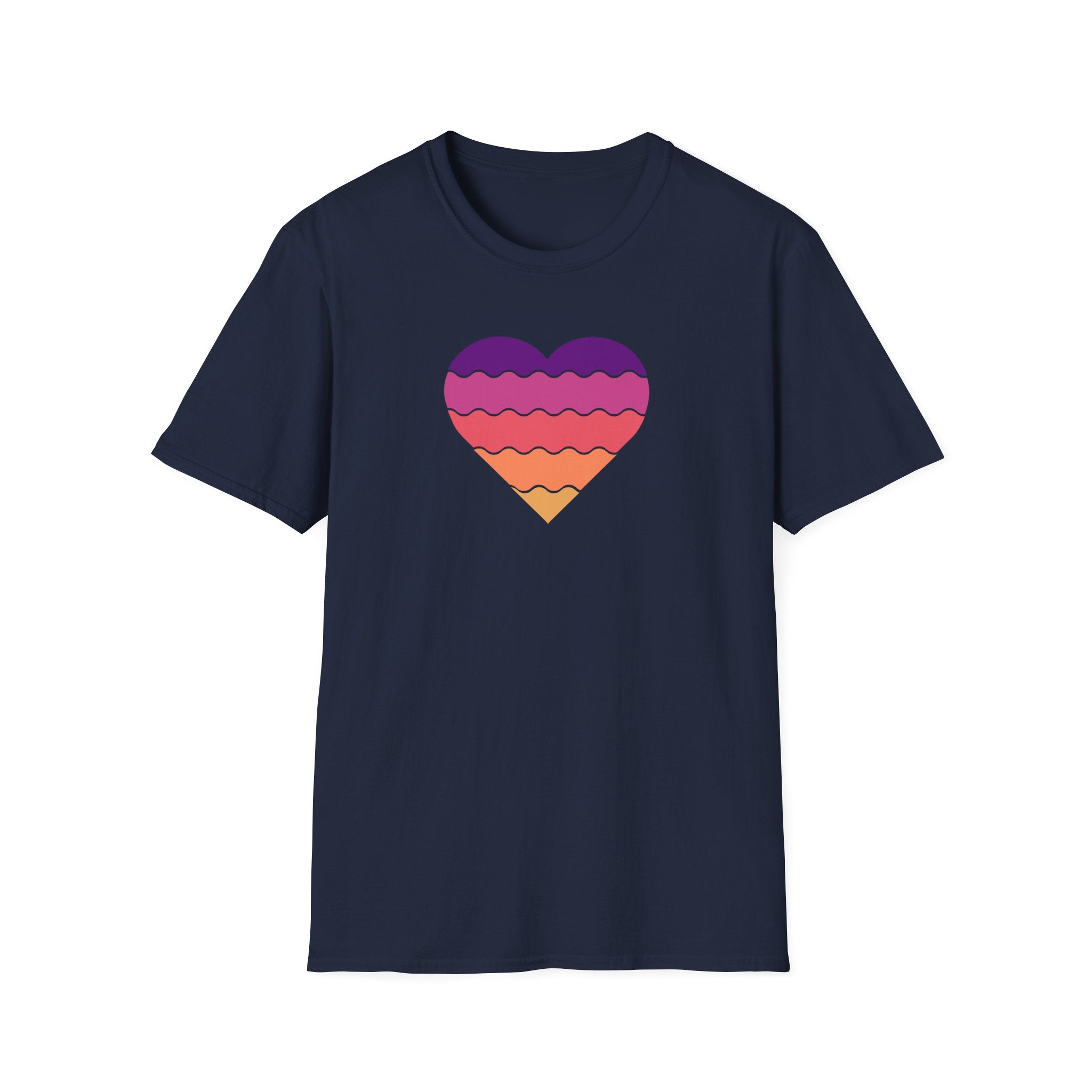 Gradient Heart Unisex Softstyle T-Shirt - Perfect for Summer, Casual Wear, Gift for Friends, Valentine's Day, Beach Days, Love