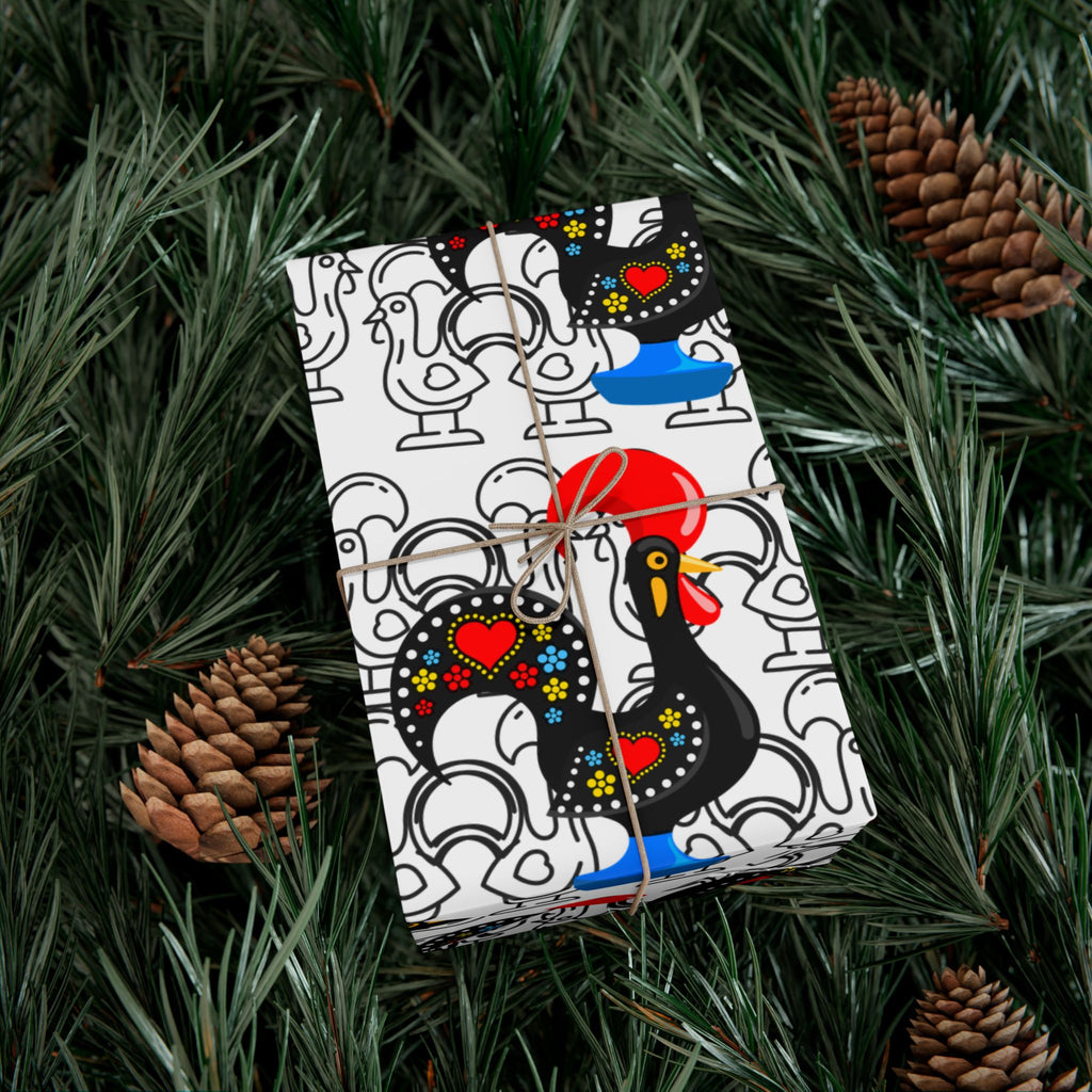 Festive Barcelos Rooster Gift Wrap Papers - Stylish and Playful Wrapping for All Occasions