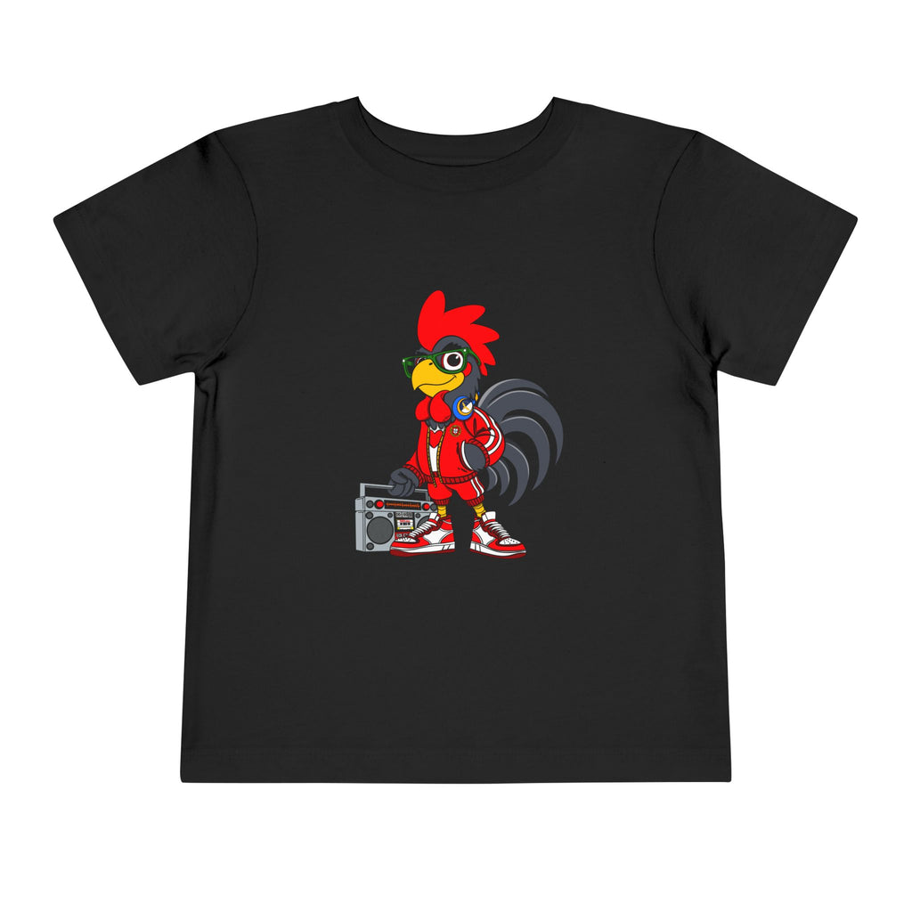 Hip-Hop Rooster Kids Tee, Toddler Short Sleeve Shirt, Fun T-Shirt, Hipster Apparel for Kids, Birthday Gift for Boys, Fun Theme Party