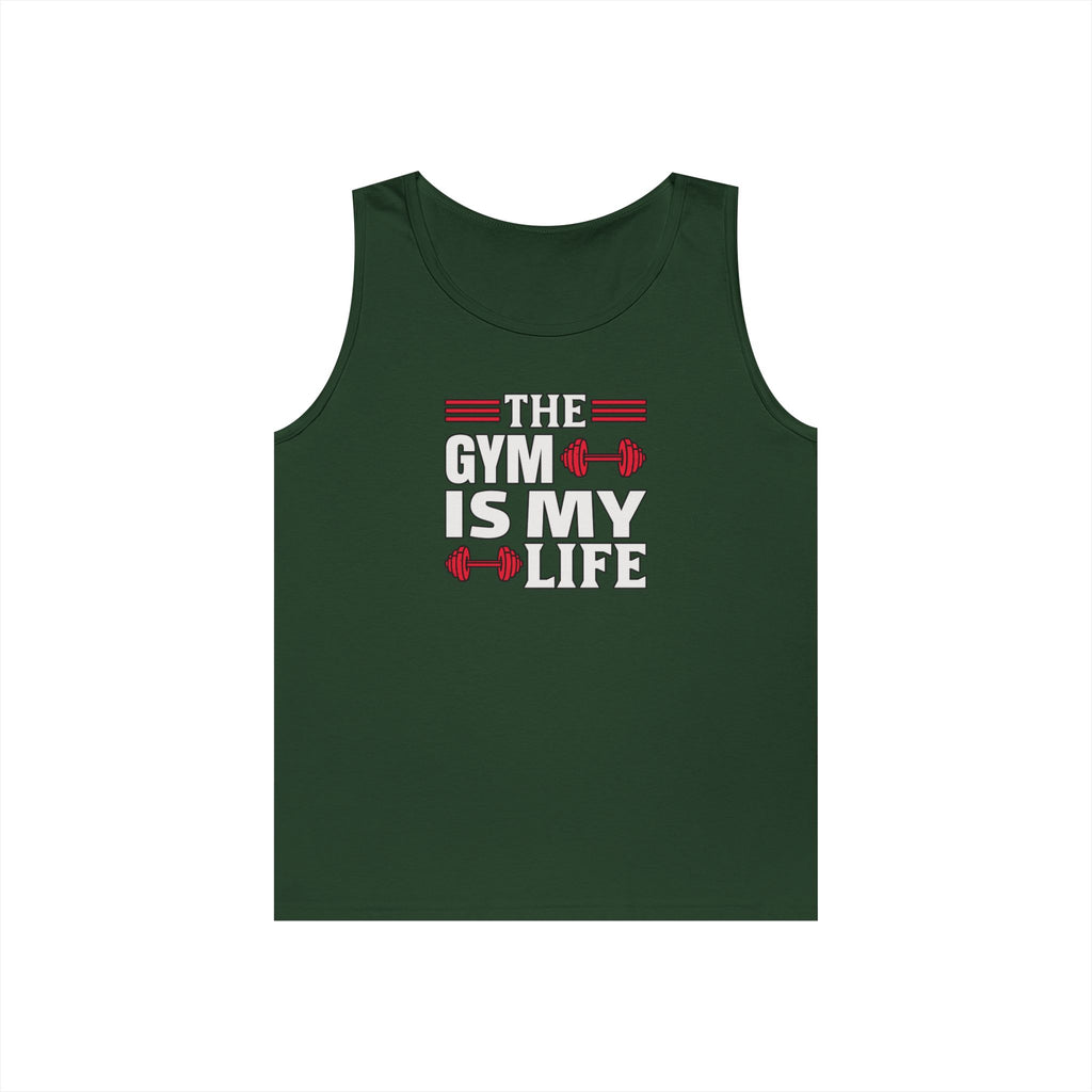 The Gym Is My Life Unisex Heavy Cotton Tank Top, Workout Shirt, Gym Apparel, Fitness Gift, Casual Wear, Athletic Tank