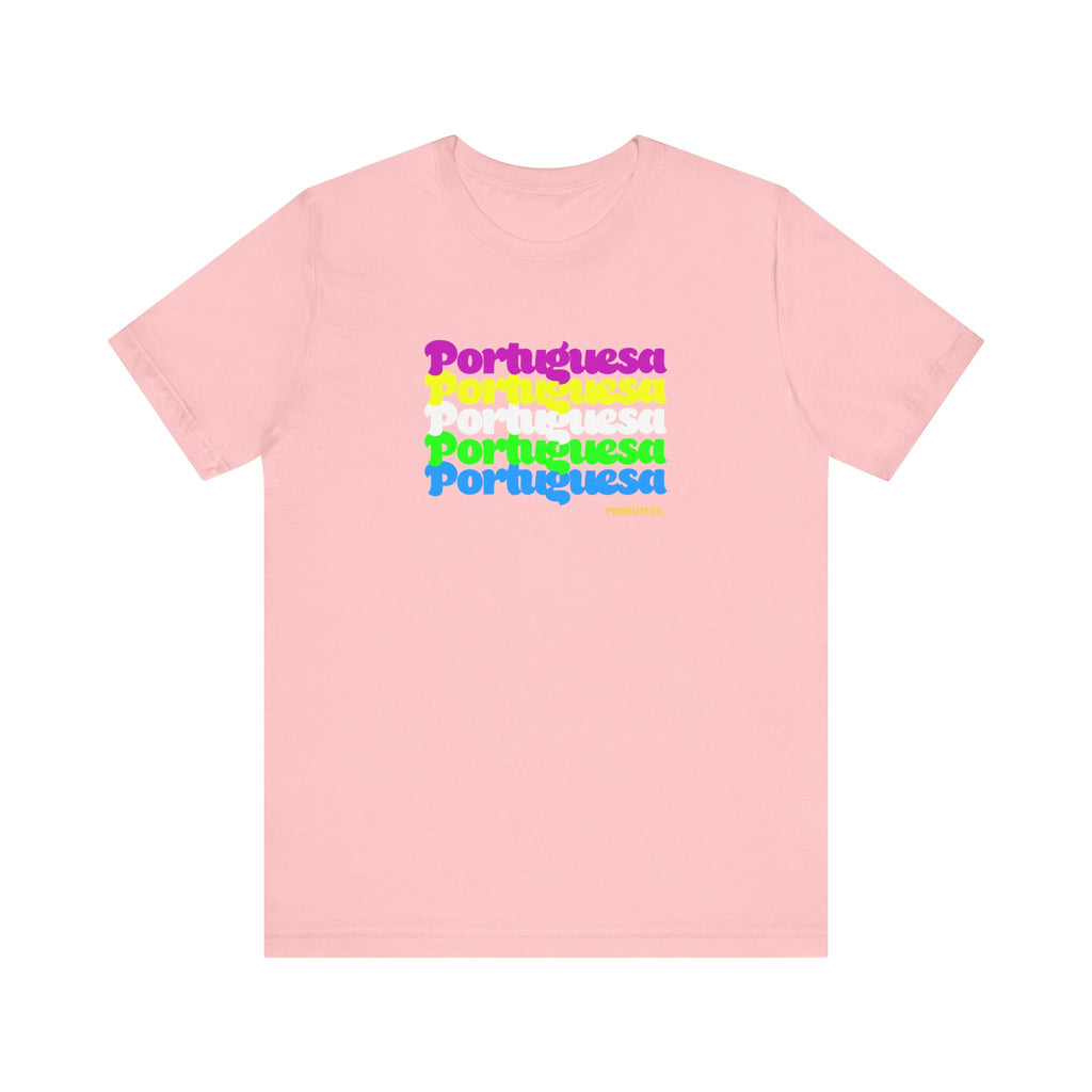 Portuguese Retro Rainbow Tee — "Portuguesa" Graphic T-Shirt