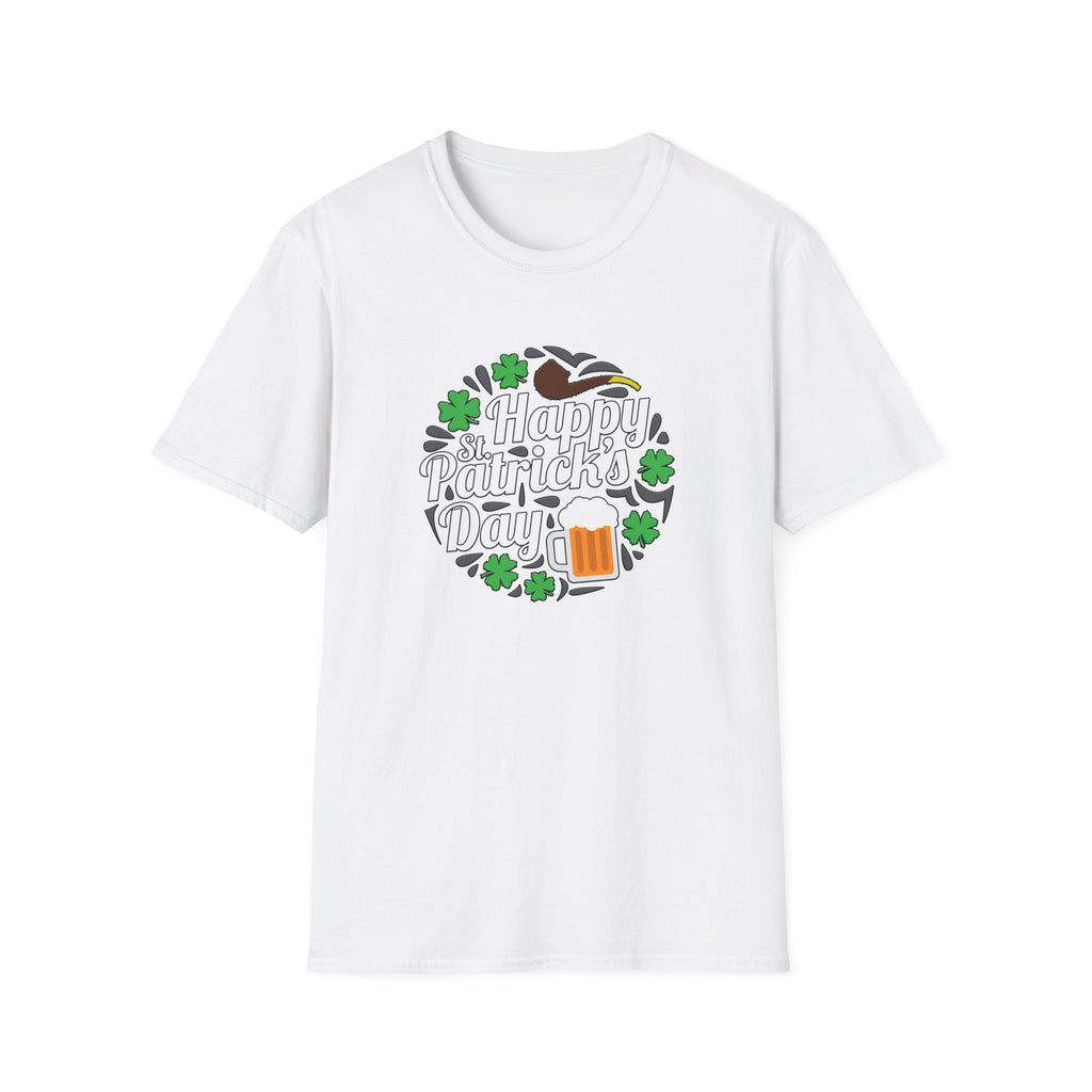 Happy St Patricks Day Unisex Softstyle T-Shirt, Irish Pride Shirt, Shamrock Tee, Beer Lover Gift, Festive Green Top