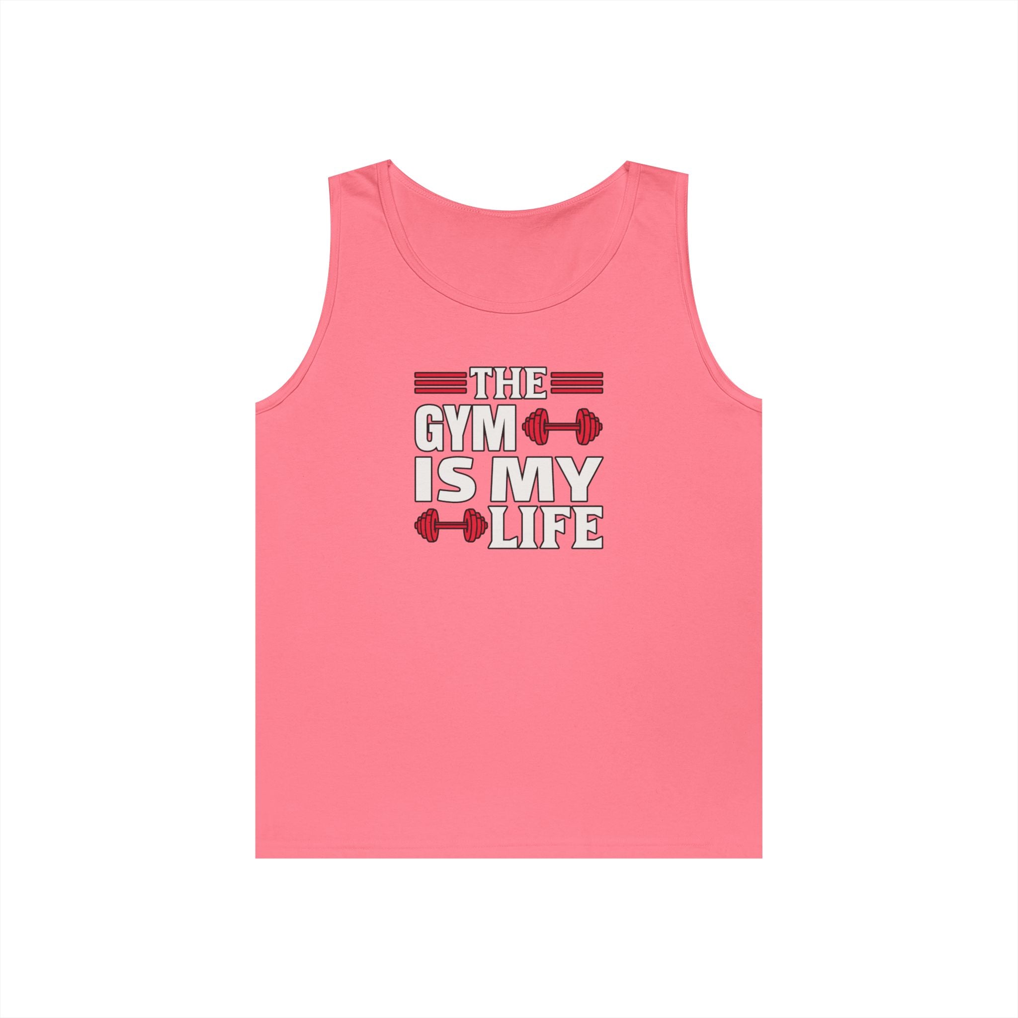 The Gym Is My Life Unisex Heavy Cotton Tank Top, Workout Shirt, Gym Apparel, Fitness Gift, Casual Wear, Athletic Tank