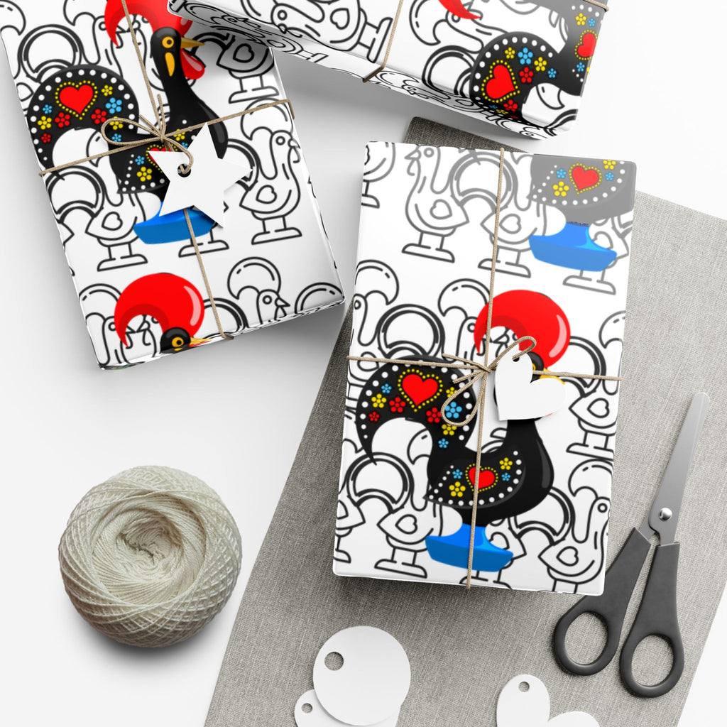 Festive Barcelos Rooster Gift Wrap Papers - Stylish and Playful Wrapping for All Occasions