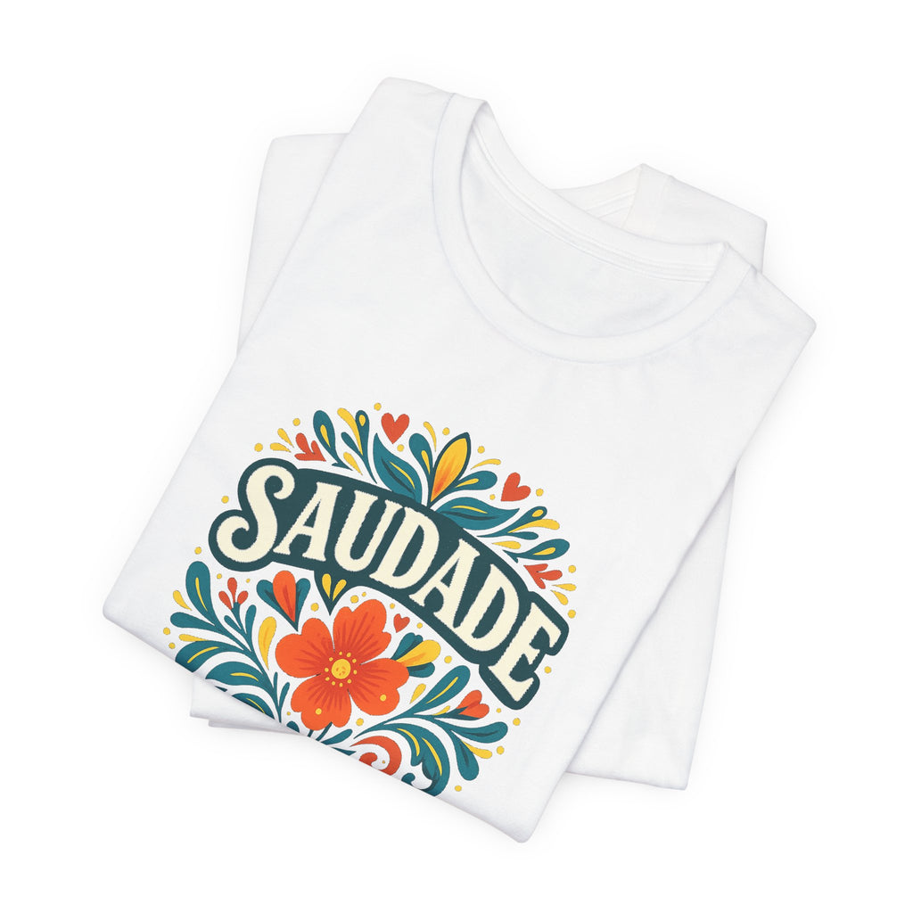 Saudade Floral Graphic Tee — Vintage Portuguese Nostalgia T-Shirt