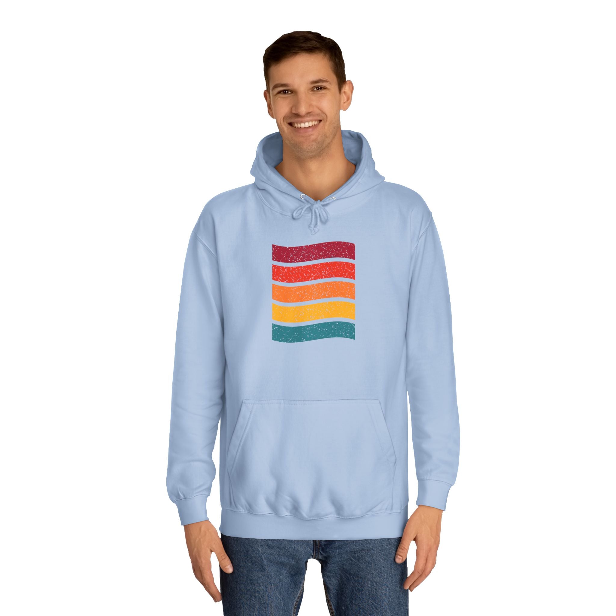 Colorful Stripe Unisex College Hoodie | Cozy Casualwear, Gifts for Students, Fall Fashion, College Events, Lounge Wear