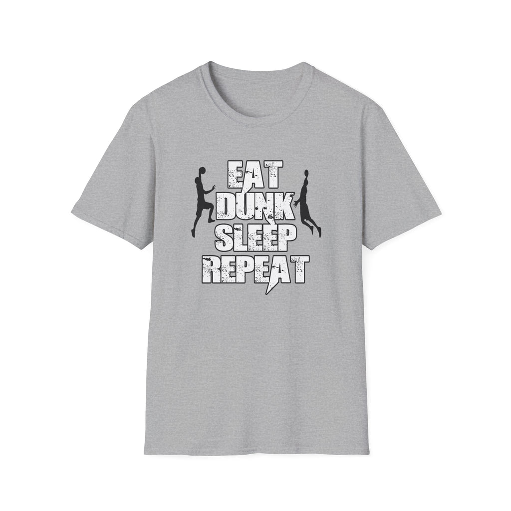 Sporty Unisex T-Shirt - "Eat Dunk Sleep Repeat" - Perfect for Basketball Lovers, Workout, Gym Wear, Casual Style, Sports Fan