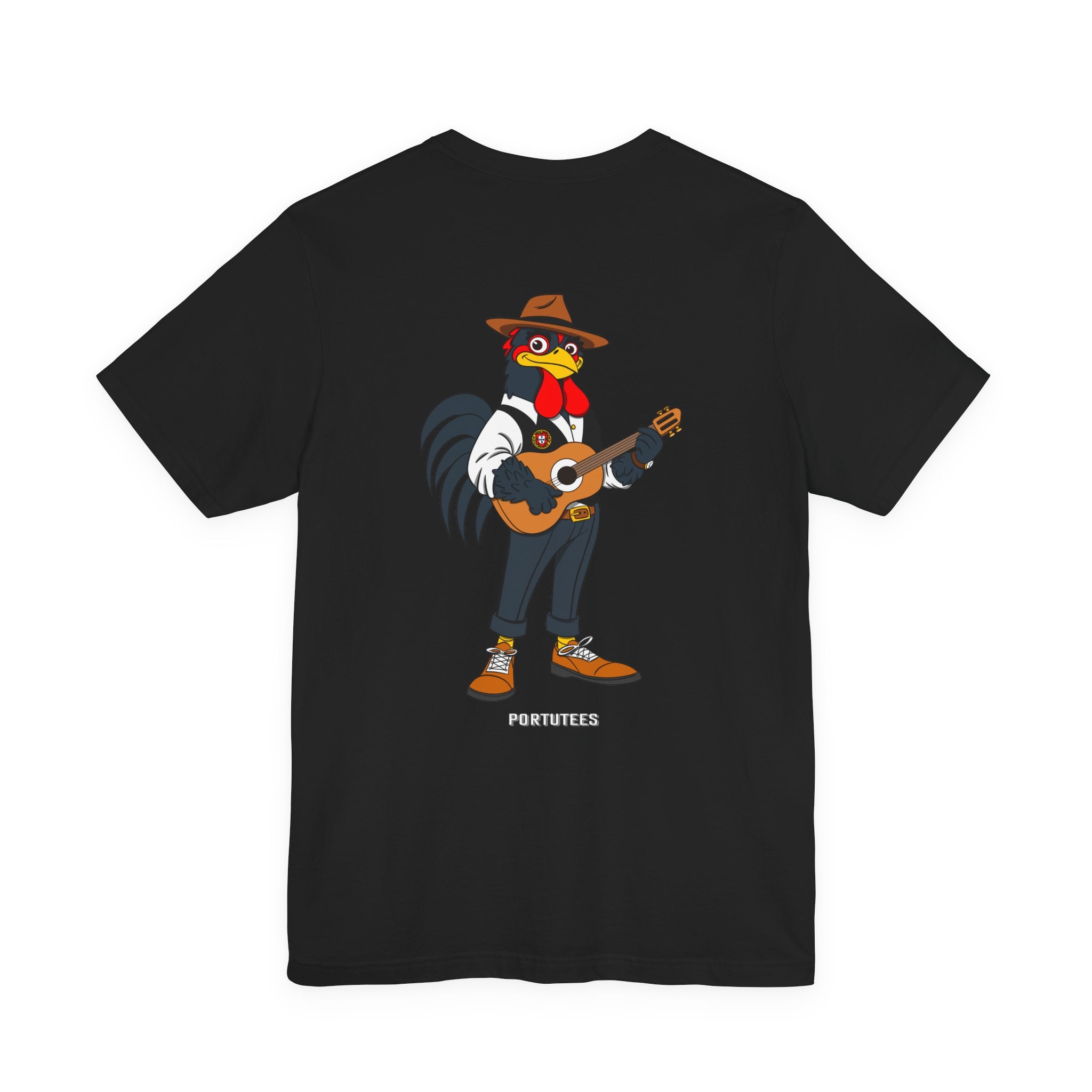 Fado Rooster Music Tee | Unisex Jersey Short Sleeve Tee, Funny Animal Shirt, Gift for Musicians, Casual Style, Chicken Lover Apparel,