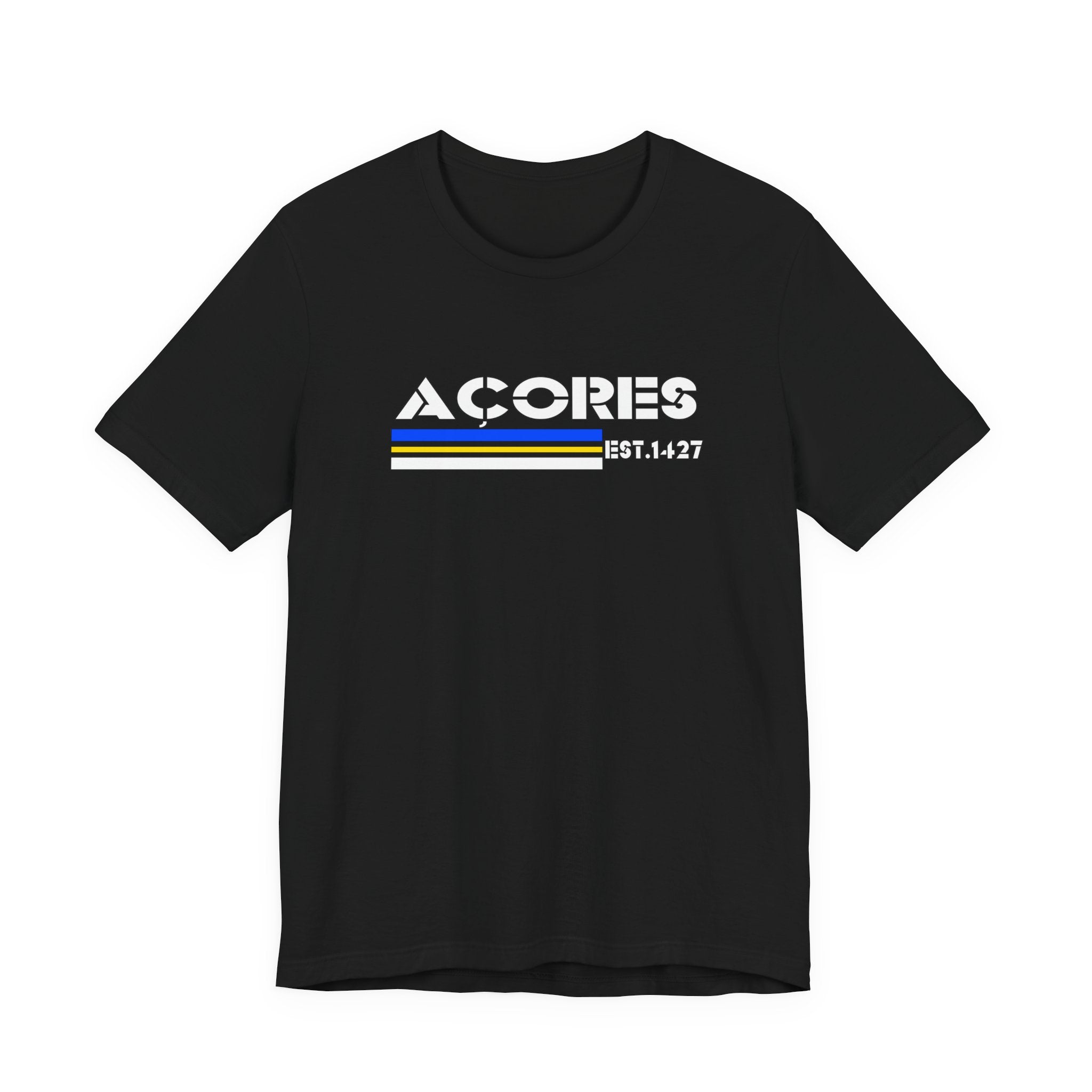 Azores Retro Stripe Tee — "AÇORES EST. 1427"