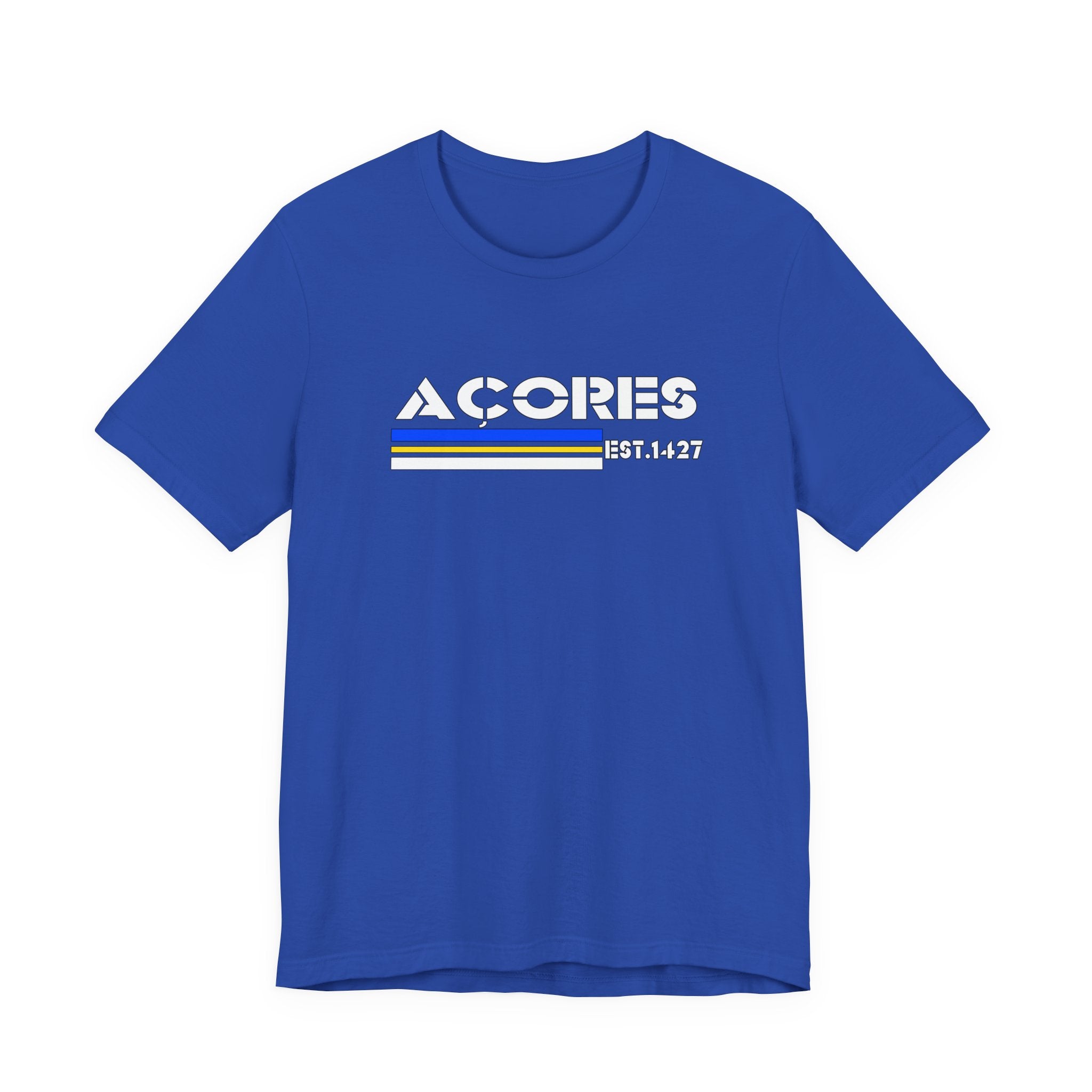 Azores Retro Stripe Tee — "AÇORES EST. 1427"
