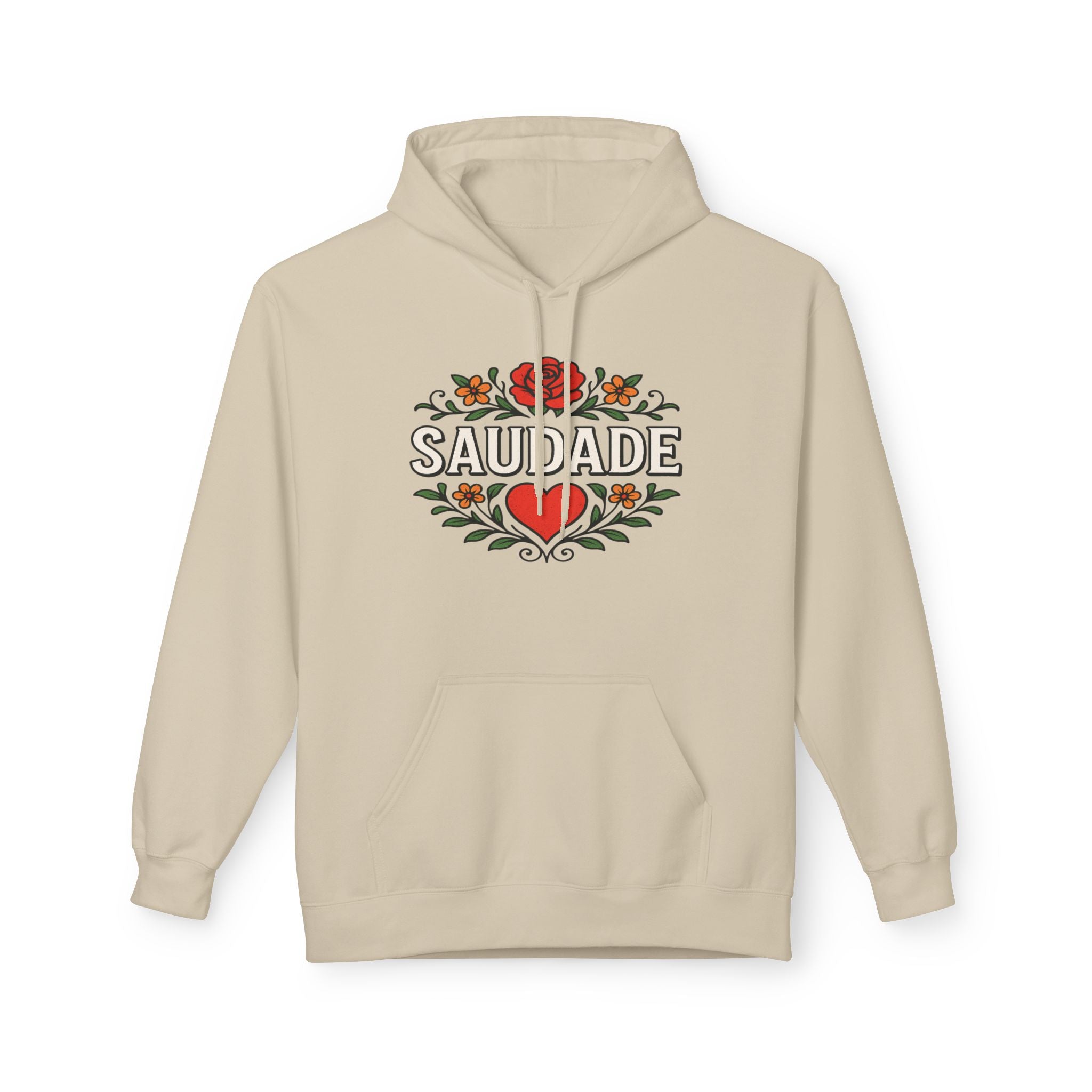 Saudade Floral Heart Hoodie – Portuguese Nostalgia Sweatshirt