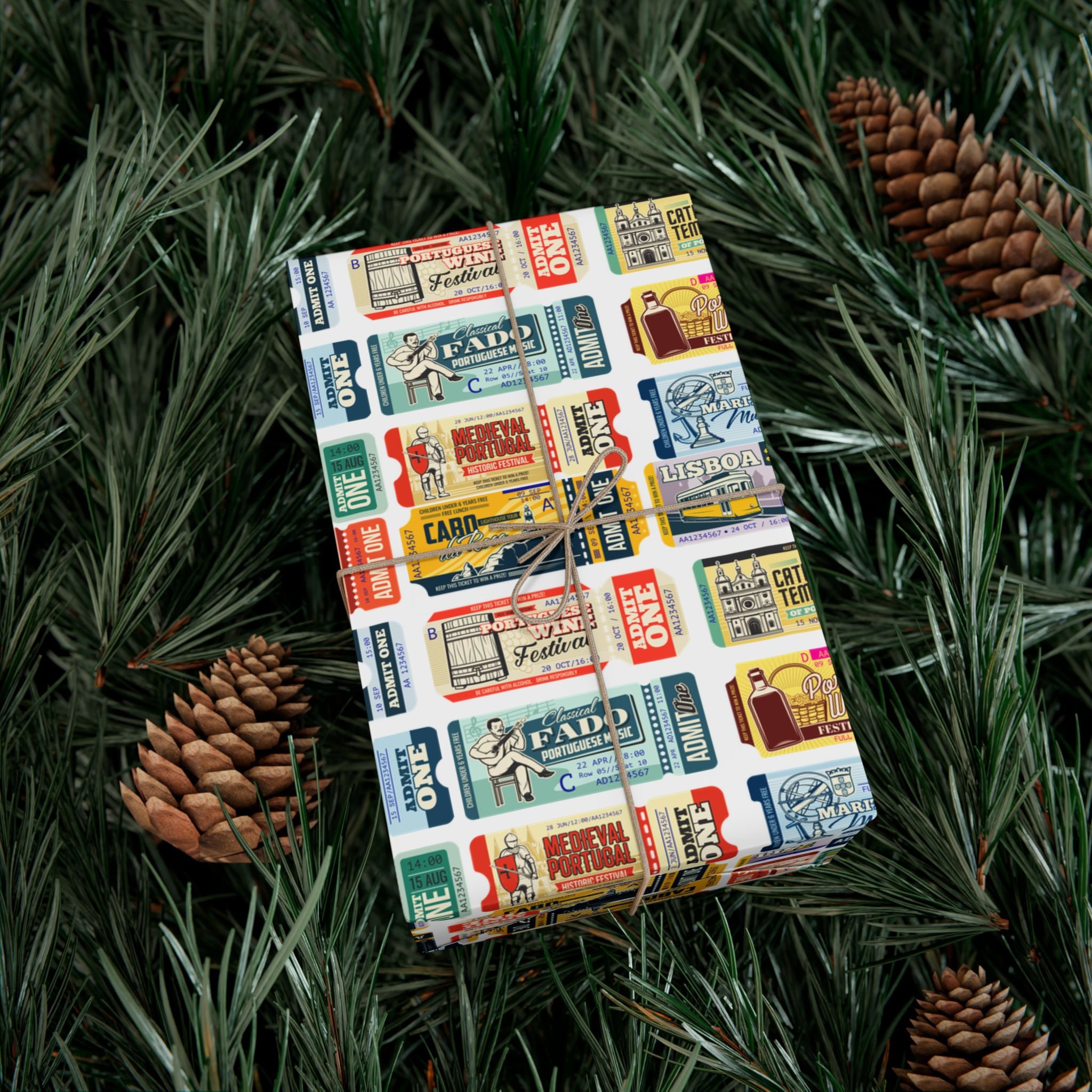 Portugal Travel Tickets Gift Wrap Papers - Unique Wrapping, Holiday Gifts, Birthday Parties, Eco-Friendly Packaging, Special Occasions