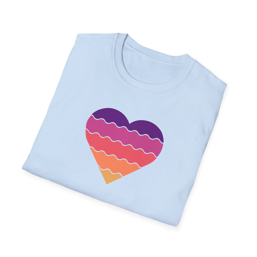 Gradient Heart Unisex Softstyle T-Shirt - Perfect for Summer, Casual Wear, Gift for Friends, Valentine's Day, Beach Days, Love