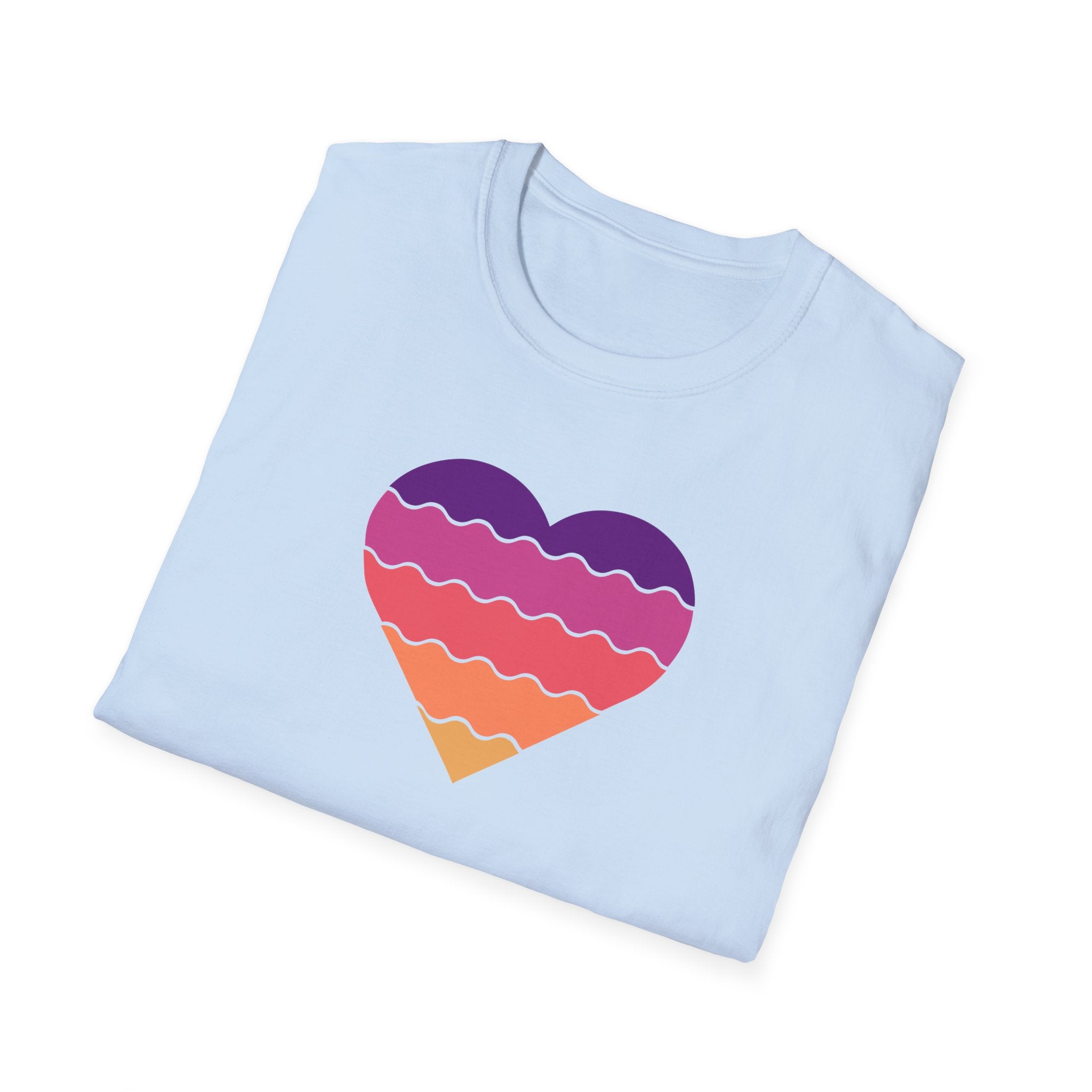 Gradient Heart Unisex Softstyle T-Shirt - Perfect for Summer, Casual Wear, Gift for Friends, Valentine's Day, Beach Days, Love