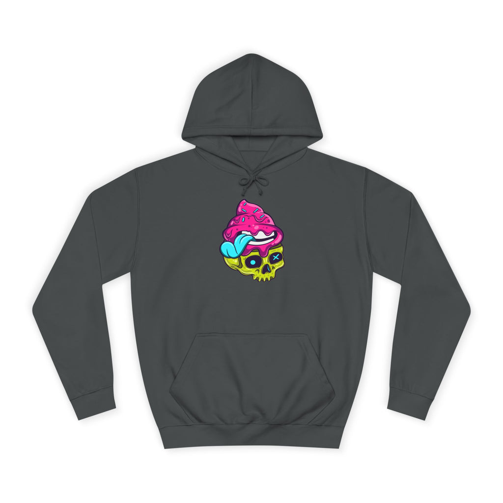 Colorful Skull Ice Cream Unisex College Hoodie, Trendy Streetwear, Casual Gift for Students, Halloween, Unique Fashion Statement