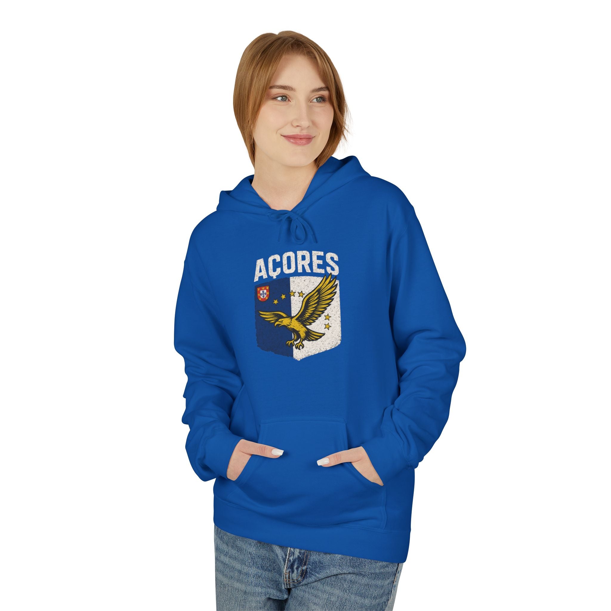 Acores Crest Hoodie — Vintage Shield & Eagle Graphic