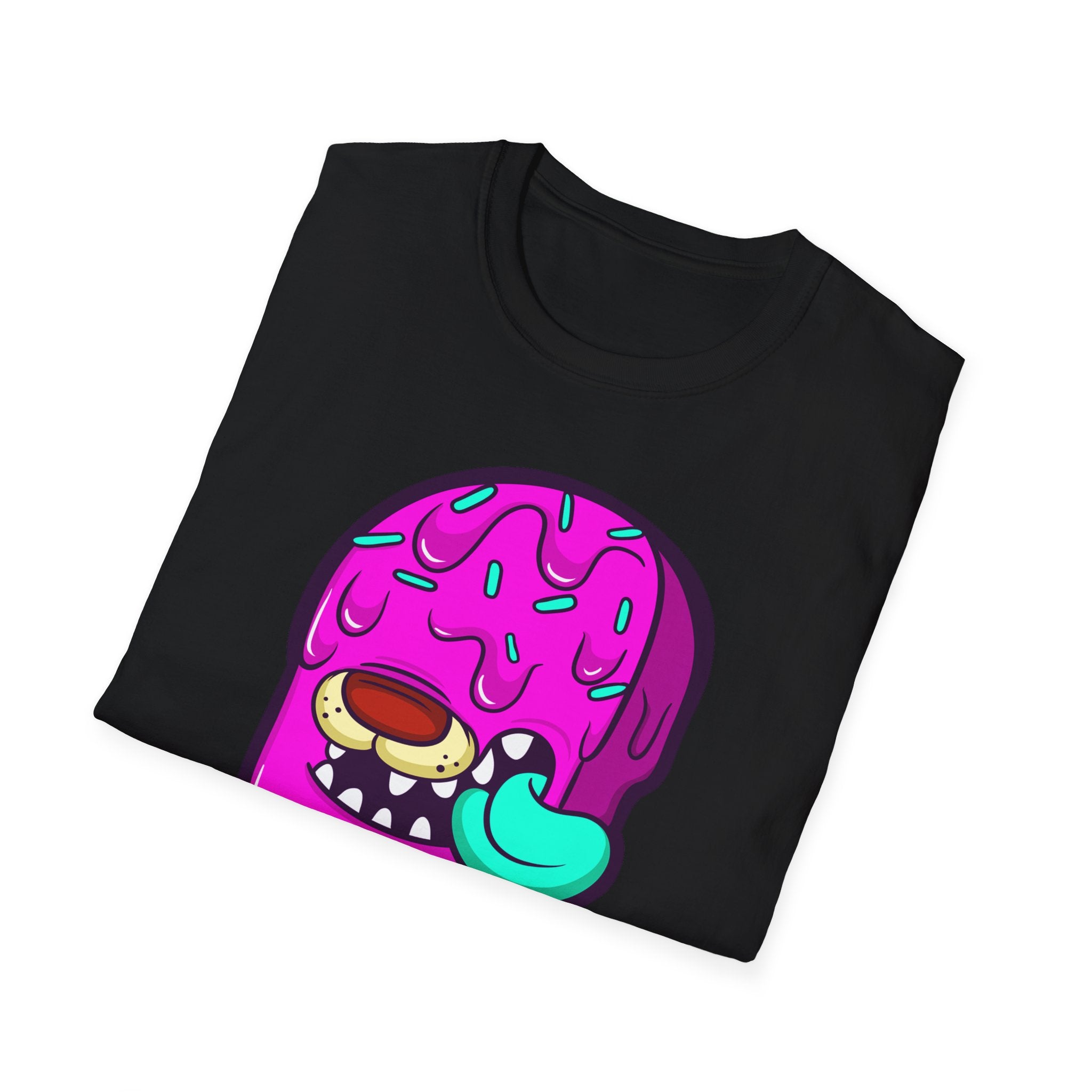 Funny Ice Cream Monster Unisex T-Shirt for Summer Fun, Cute Graphic Tee, Gift for Ice Cream Lovers, Summer Party Shirt, Quirky Gift Idea