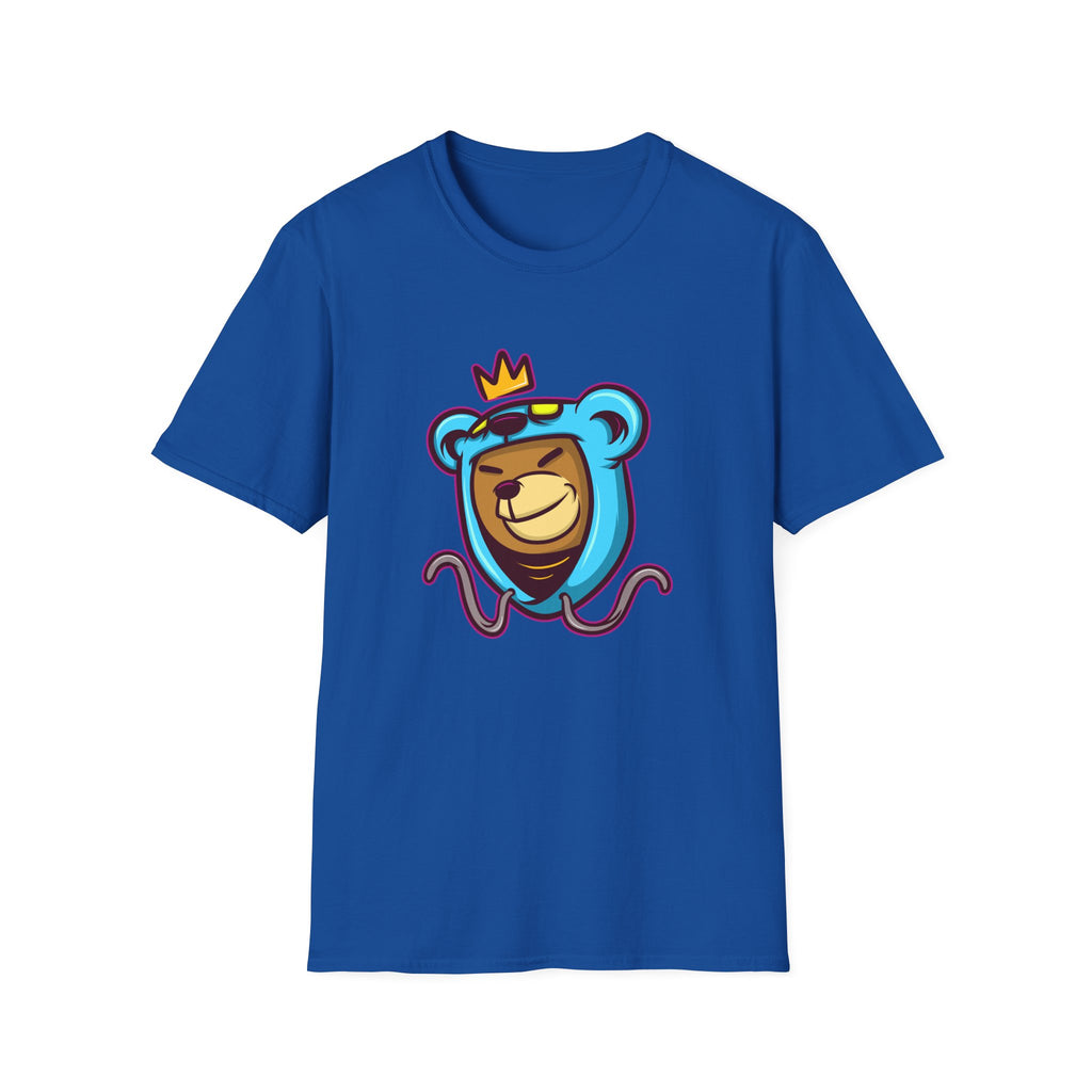 King Bear Graphic Tee - Unisex Softstyle T-Shirt, Casual Wear, Streetwear, Gift for Animal Lovers, Fun Fashion