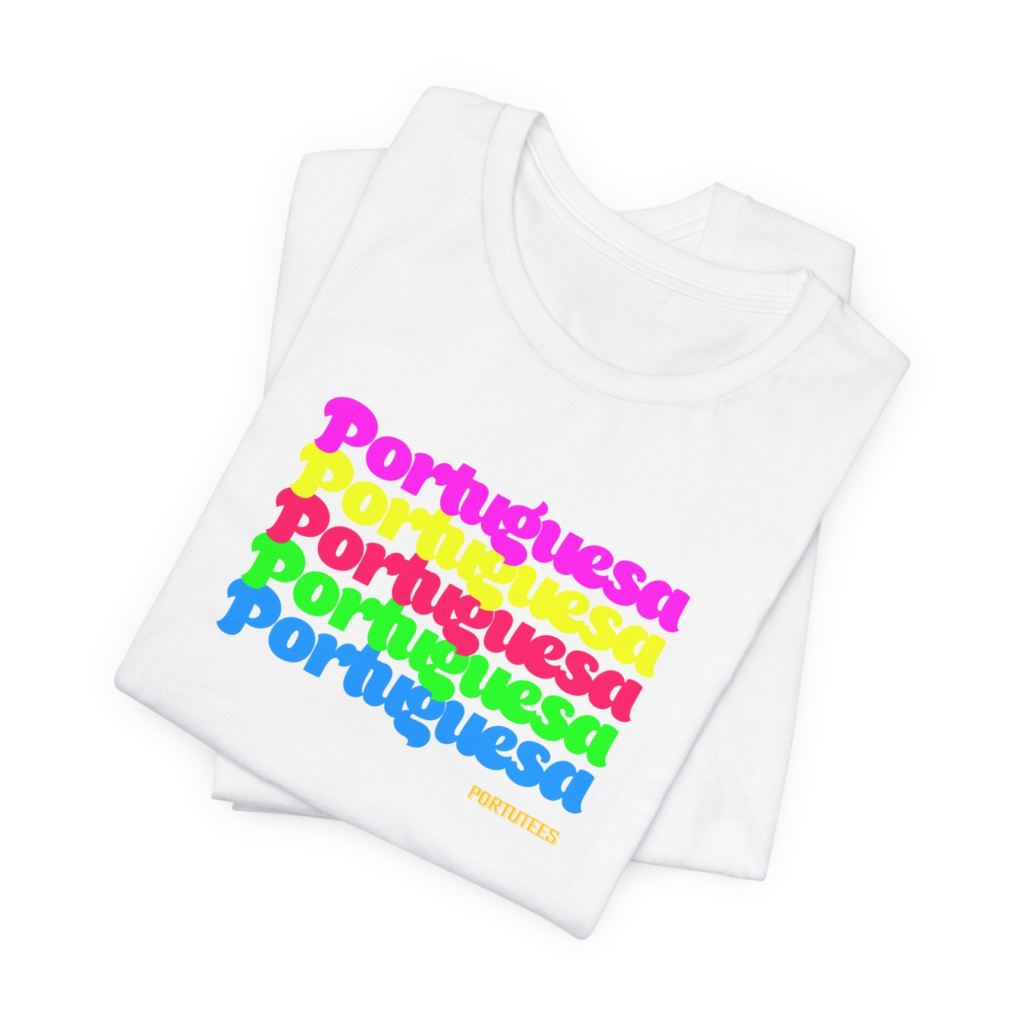 Portuguese Retro Rainbow Tee — "Portuguesa" Graphic T-Shirt