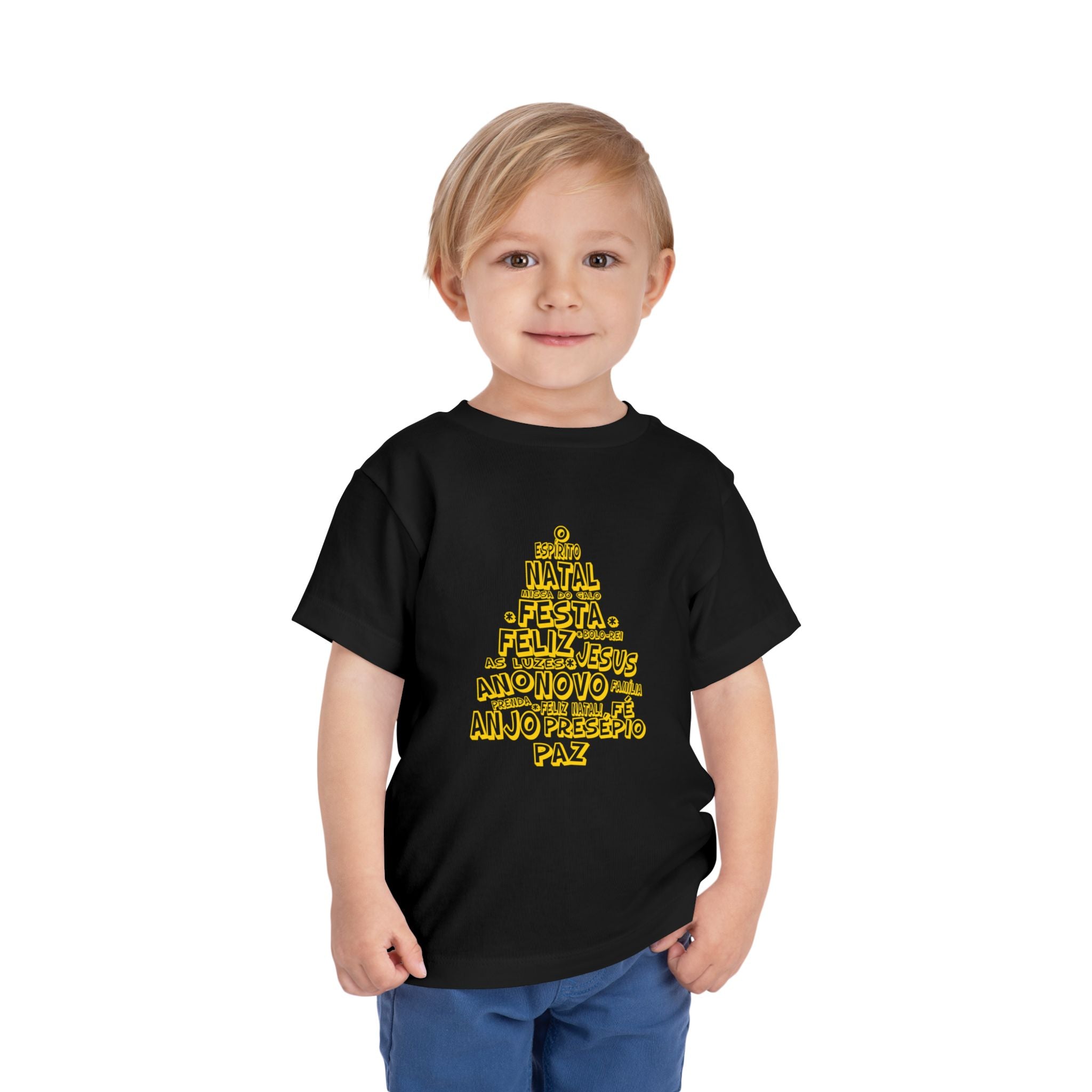 Festive Toddler Short Sleeve Tee – Merry Christmas Design