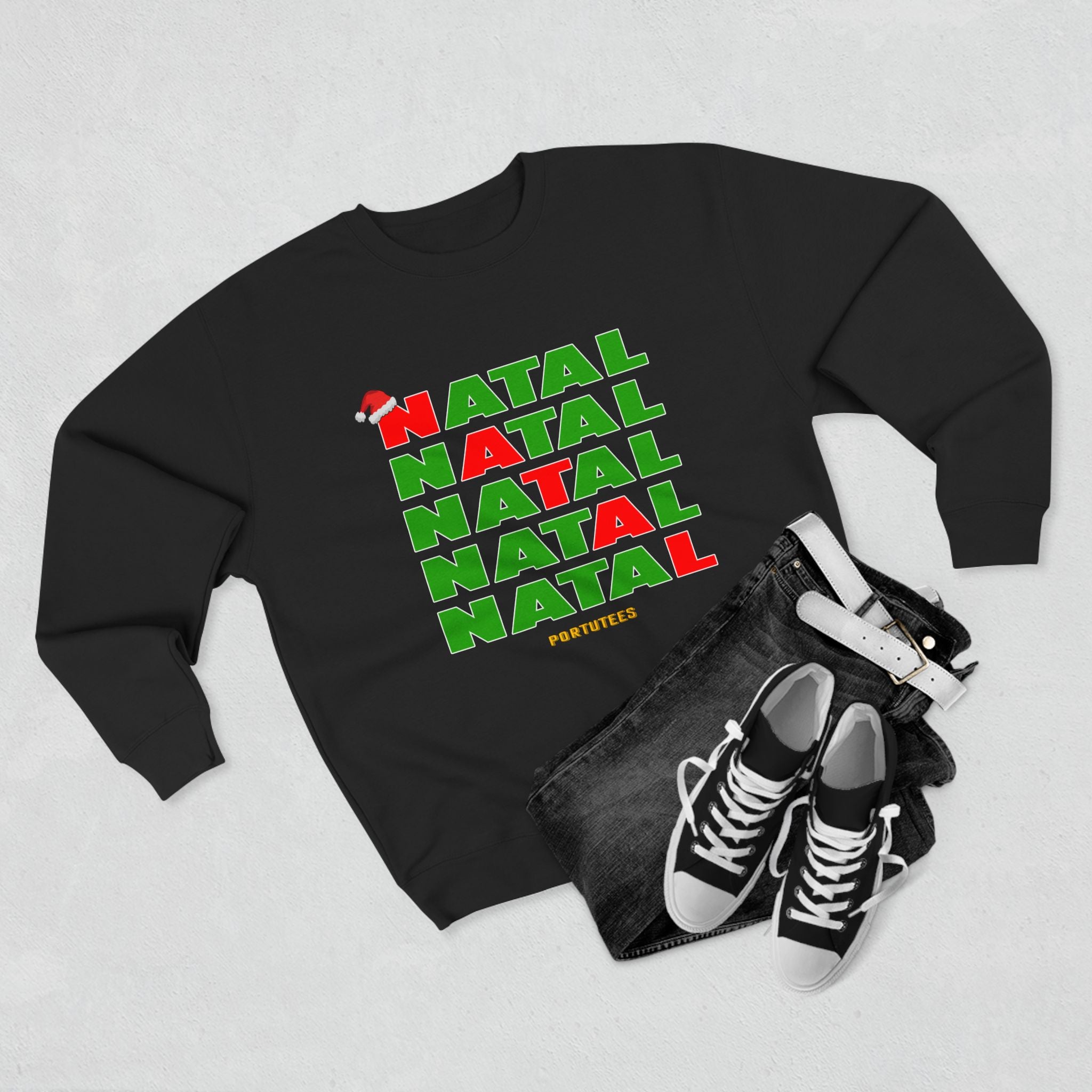Festive Unisex Crewneck Sweatshirt - 'NATAL' Christmas Design