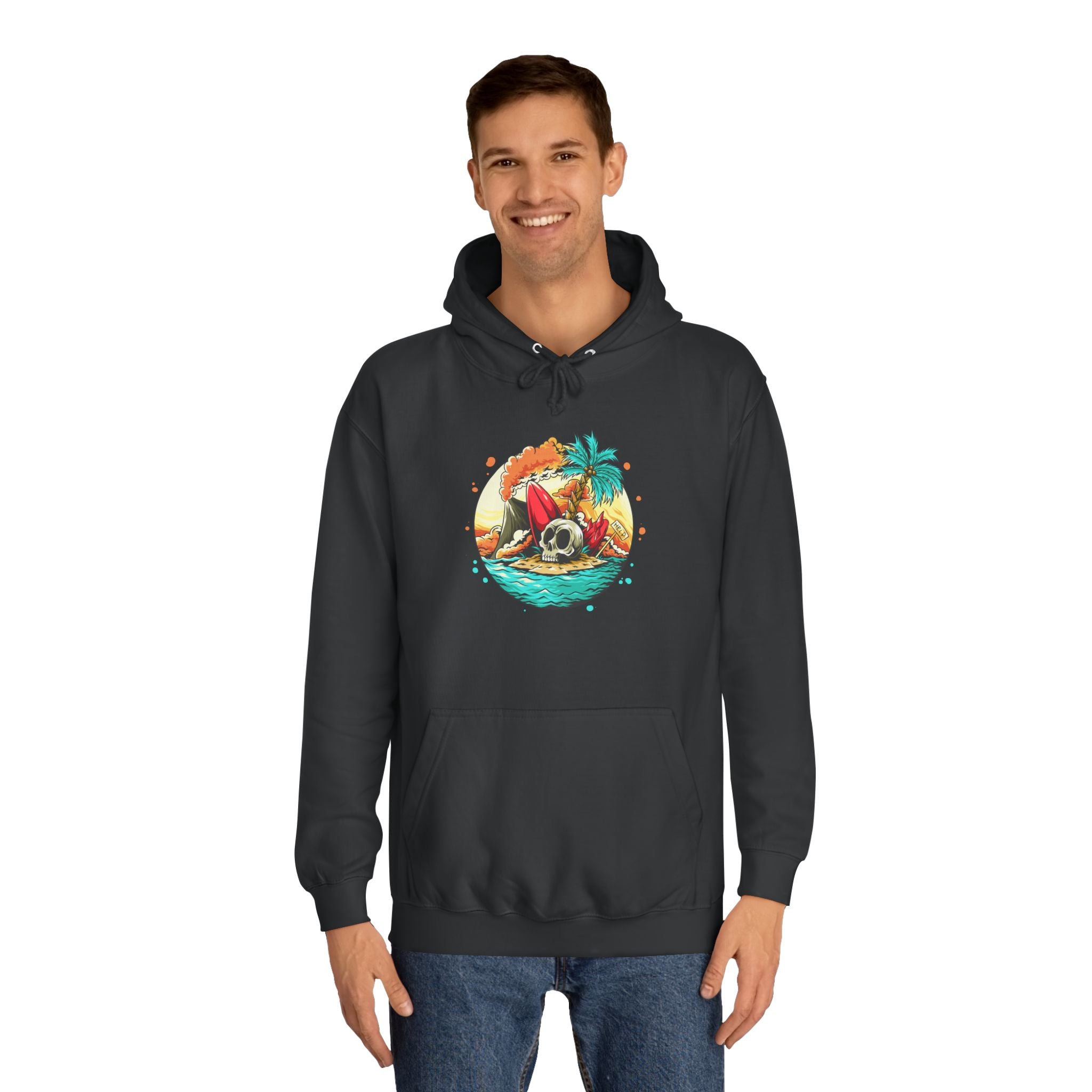 Tropical Paradise Unisex College Hoodie, Beach Vibes Sweatshirt, Summer Gift, Vacation Apparel, Cozy Hooded Pullover, Casual Wear