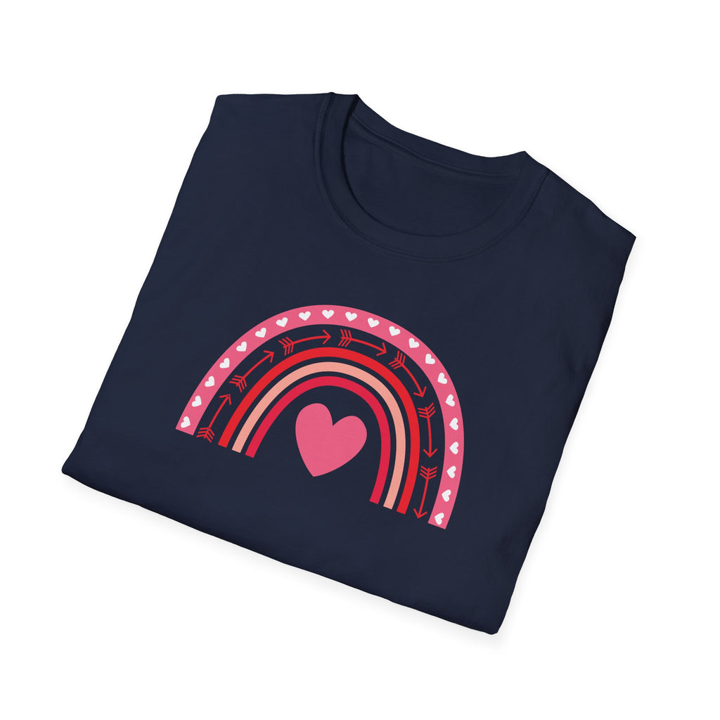Love Rainbow Unisex T-Shirt, Cute LGBTQ Pride Shirt, Casual Tee, Gift for Friends, Colorful Heart Design