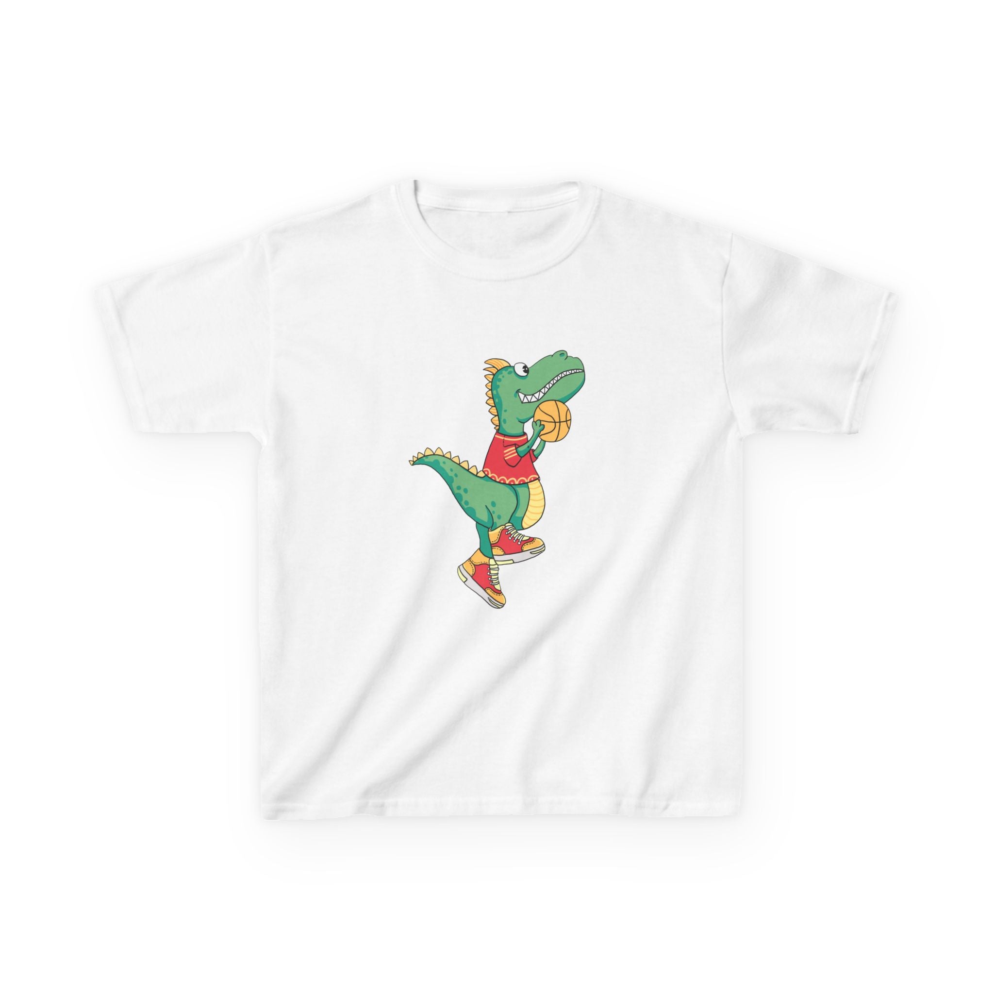 Dinosaur Basketball Kids Tee Fun Graphic Tee for Boys & Girls, Perfect for Birthdays, Playdates, Sports Events, Summer