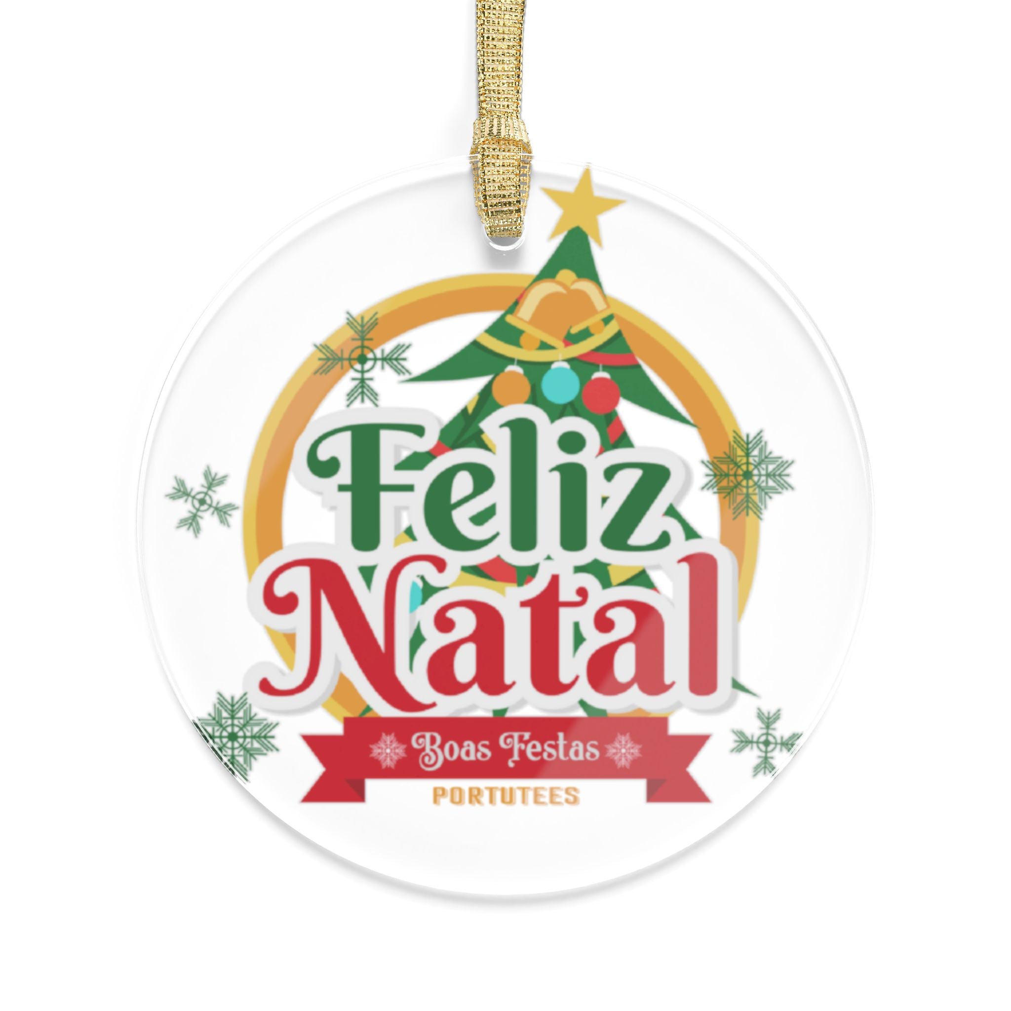 Festive Acrylic Christmas Ornament - Feliz Natal Design